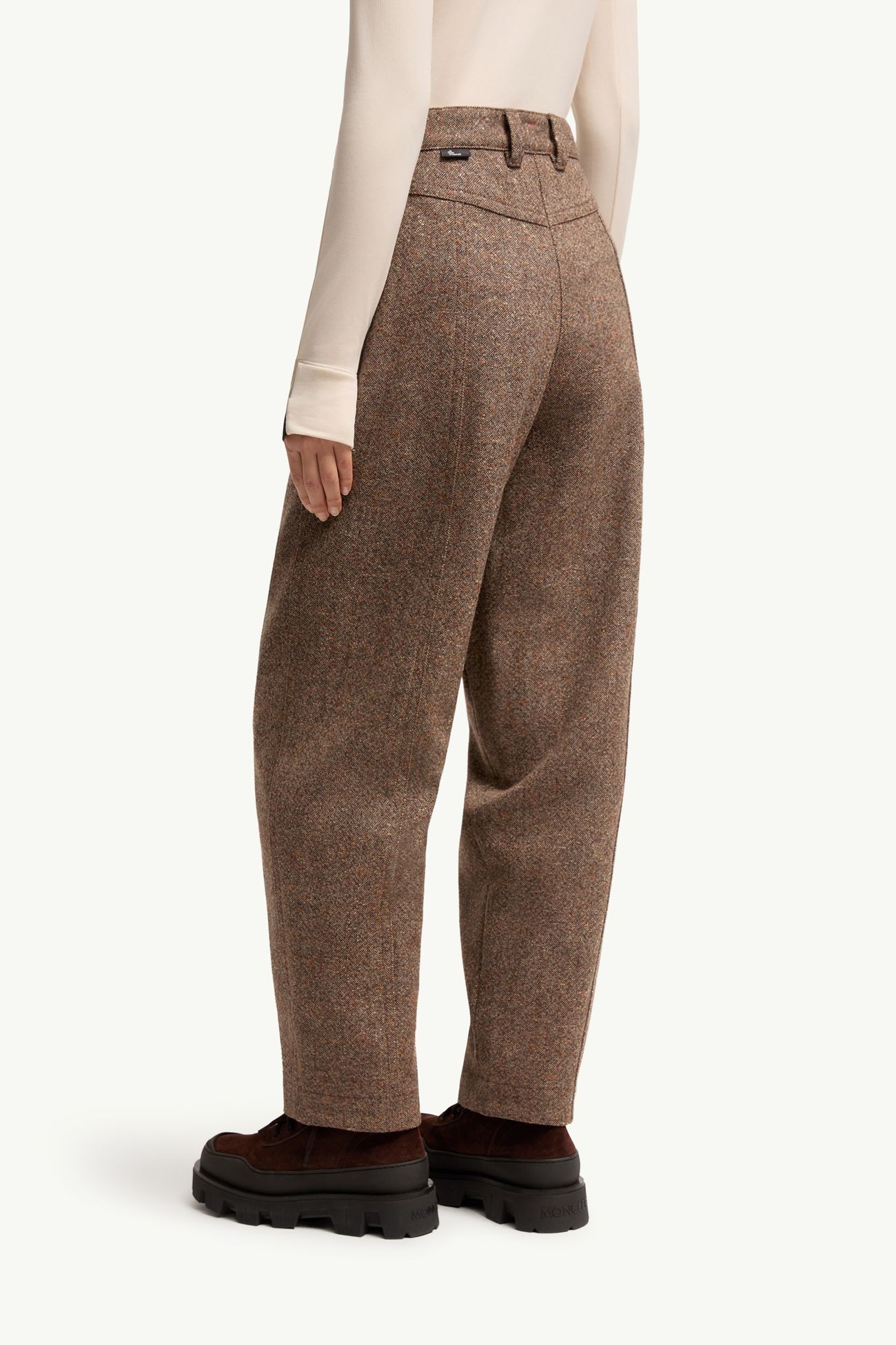 Straight-Leg Wool Trousers Women Brown Moncler 4