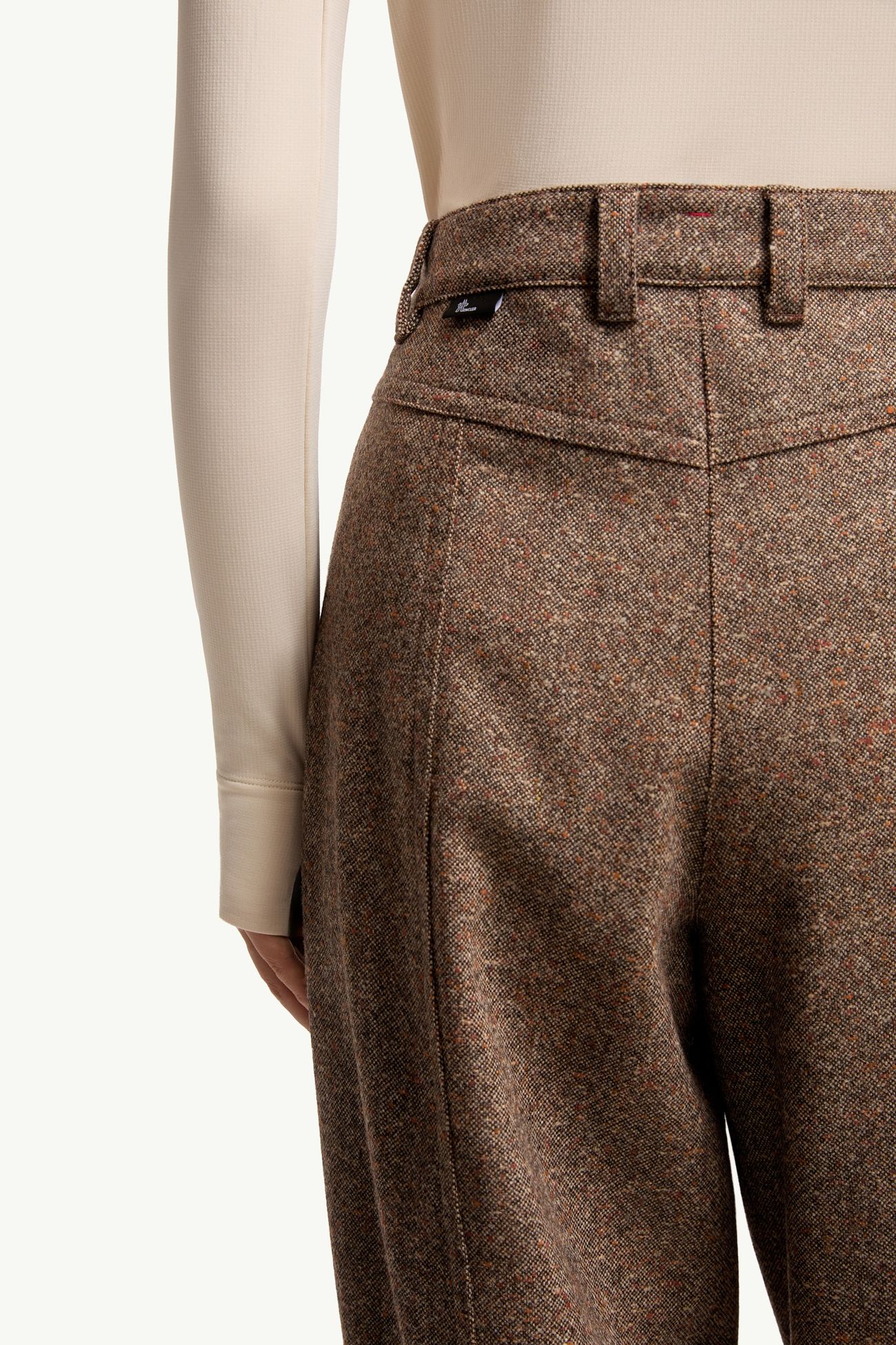 Straight-Leg Wool Trousers Women Brown Moncler 5