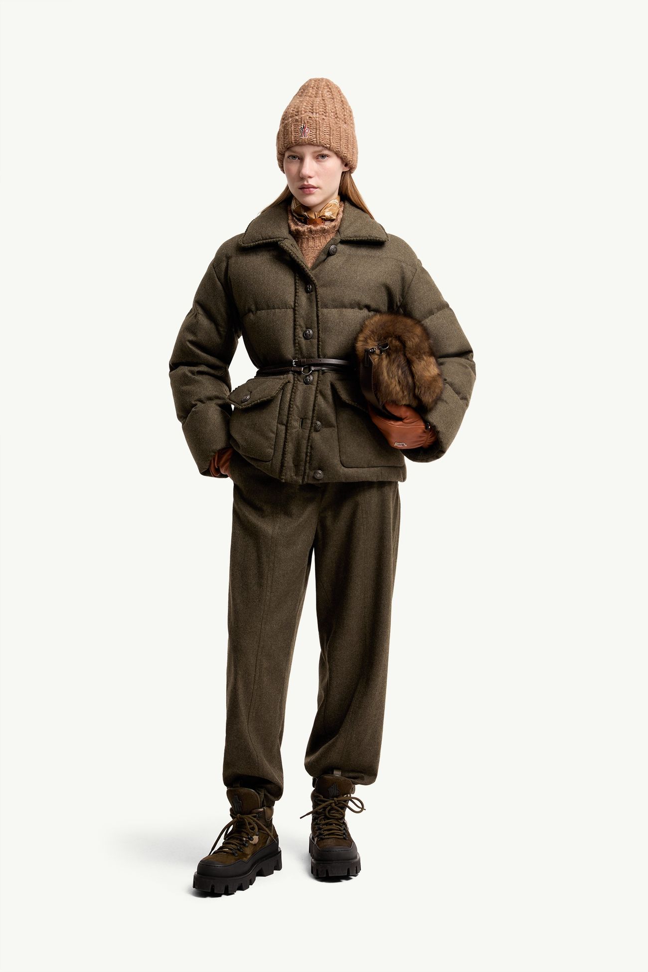 Loden Trousers Women Olive Green Moncler 0