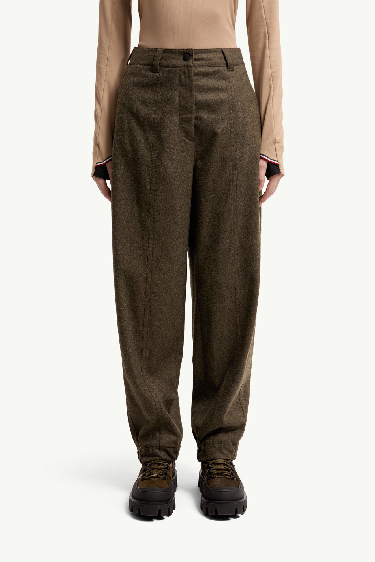 Loden Trousers Women Olive Green Moncler 3
