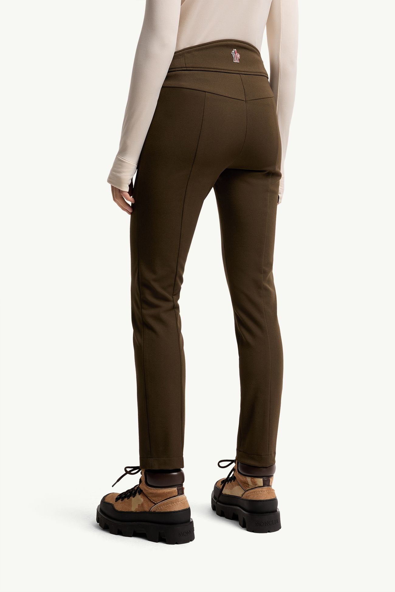 Technical Twill Trousers Women Olive Green Moncler 4