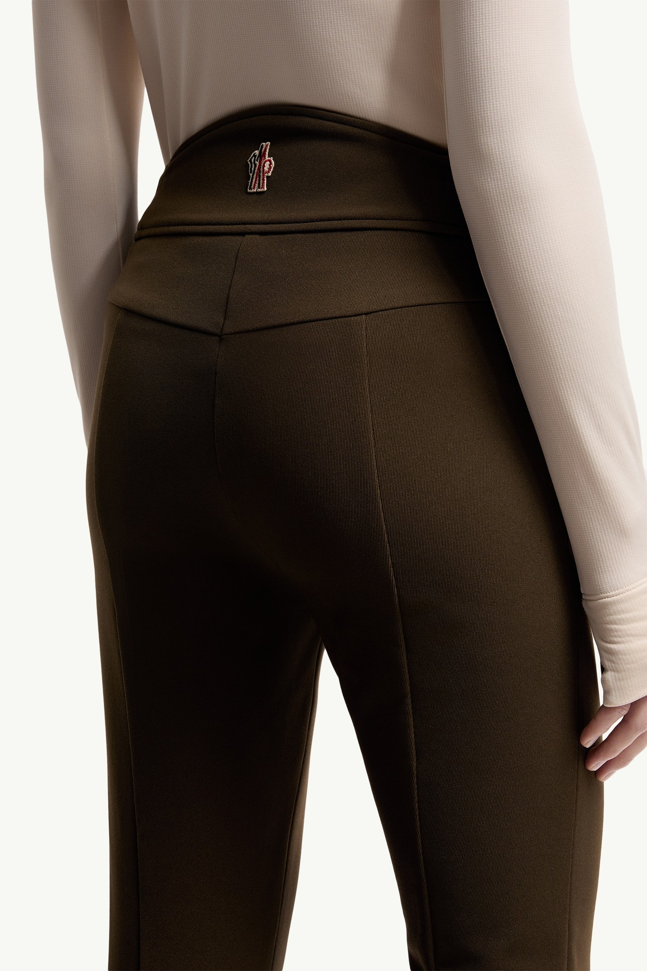Technical Twill Pants Women Olive Green Moncler 5