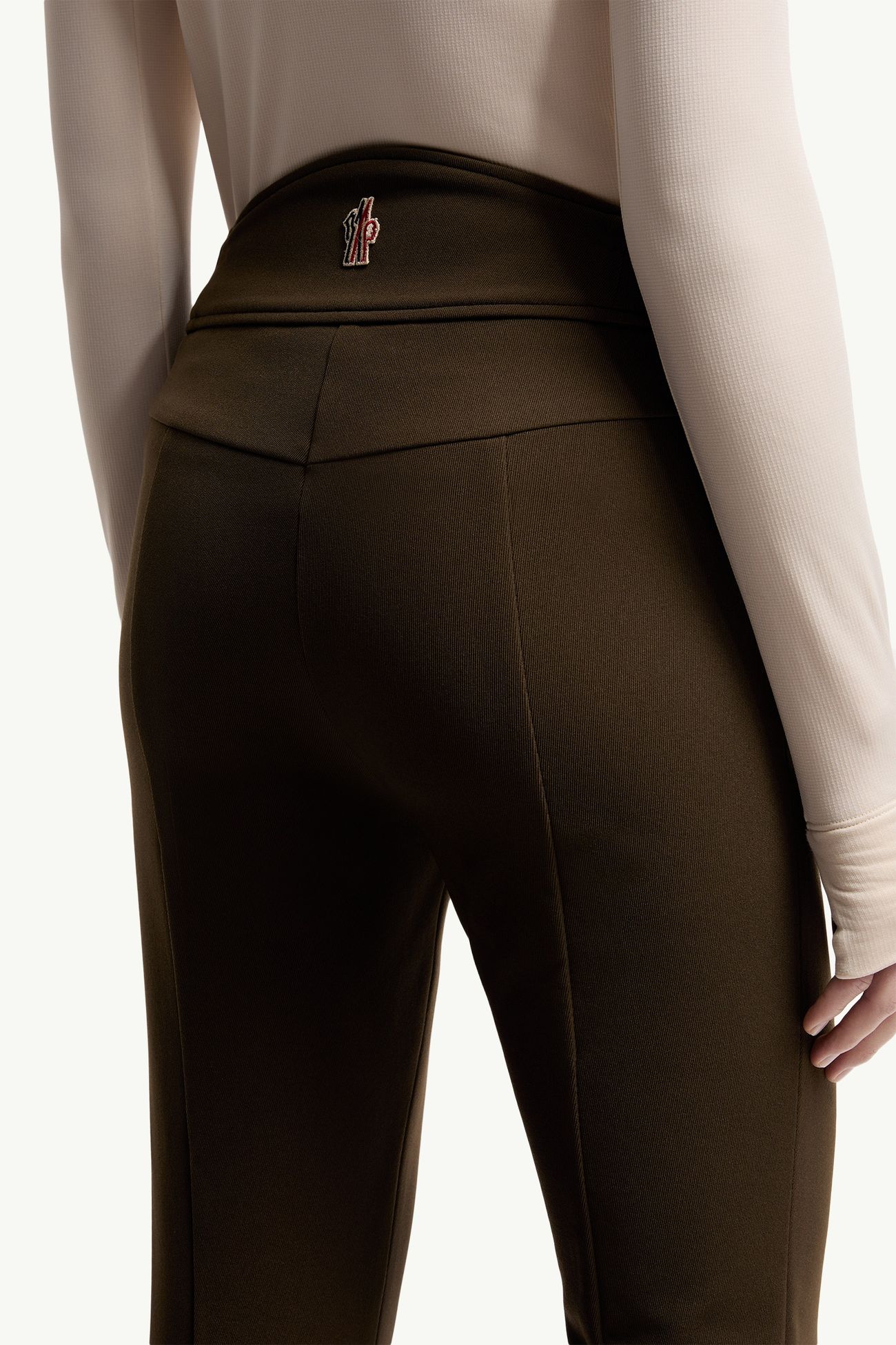 Technical Twill Trousers Women Olive Green Moncler 5