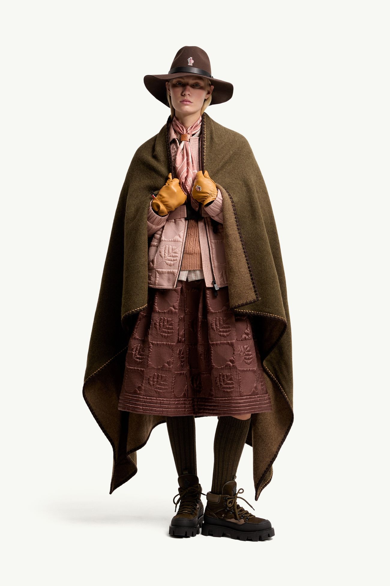 女士叶形绗缝加衬A字型半身裙 女士 棕色 Moncler 0