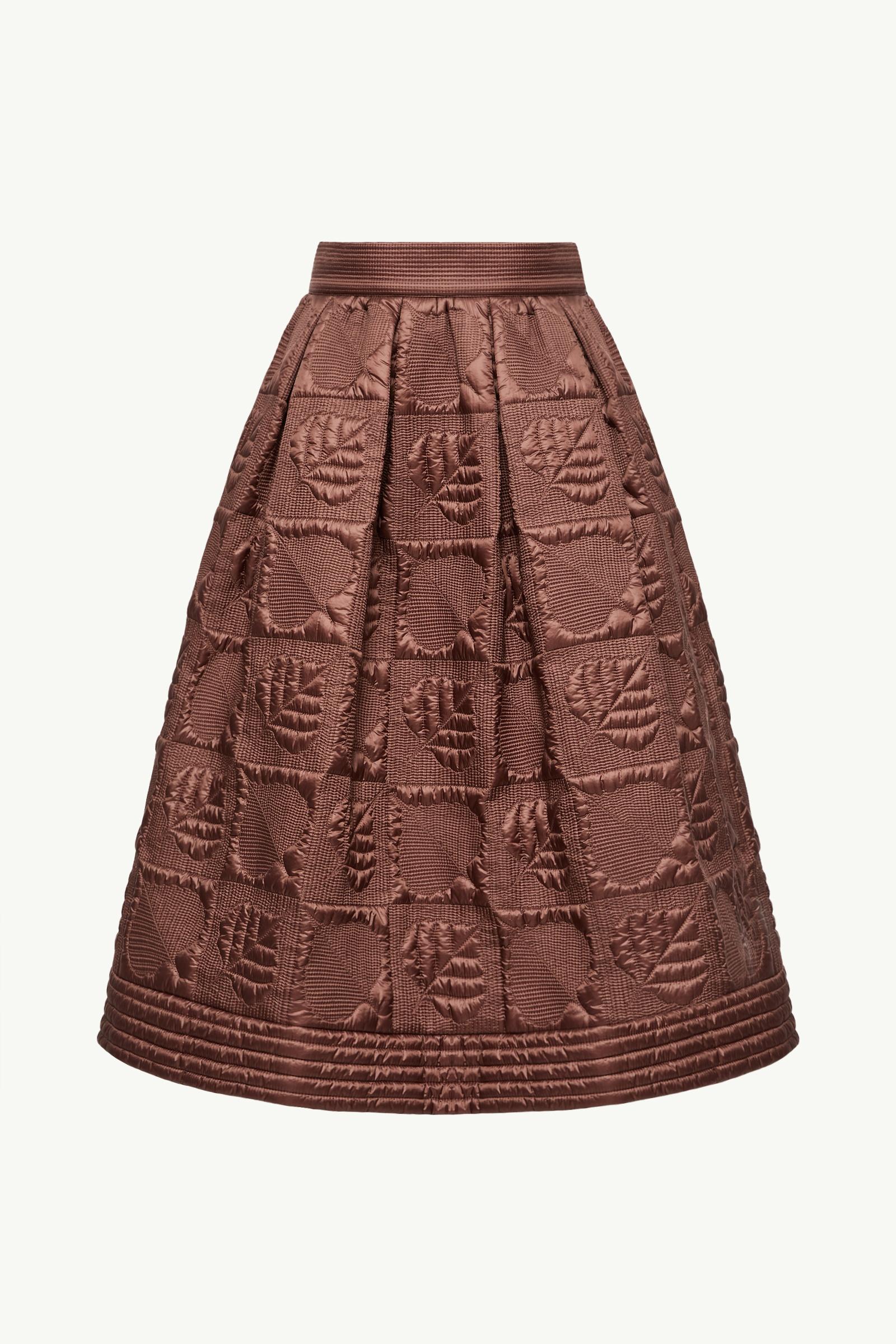 葉形絎縫夾層A字裙 女士 啡色 Moncler, 1 of 0