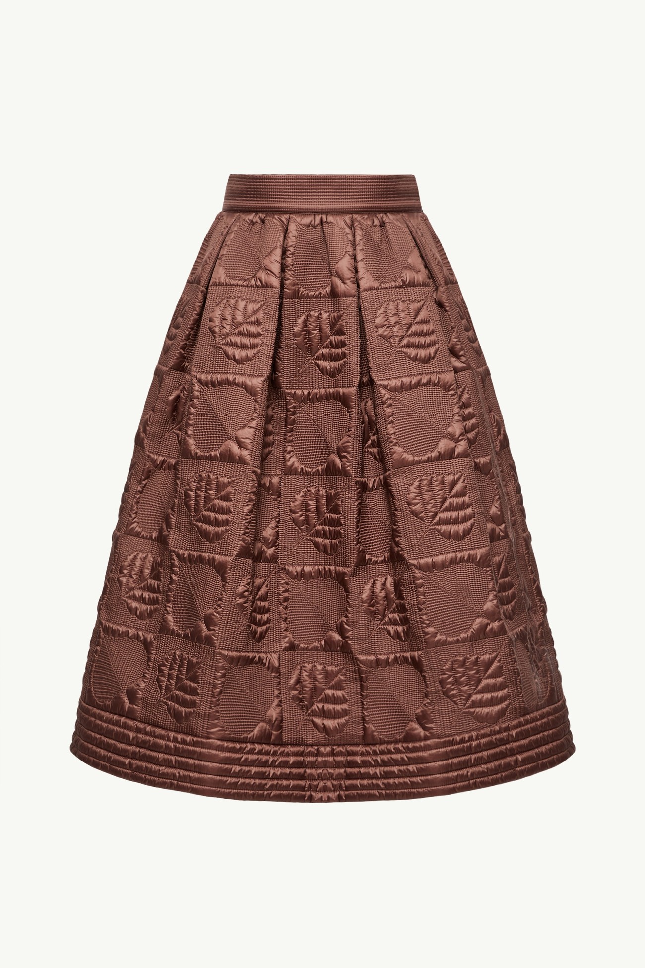 Gesteppter, gepolsterter A-Linien-Rock mit Blattmuster Damen Braun Moncler 2