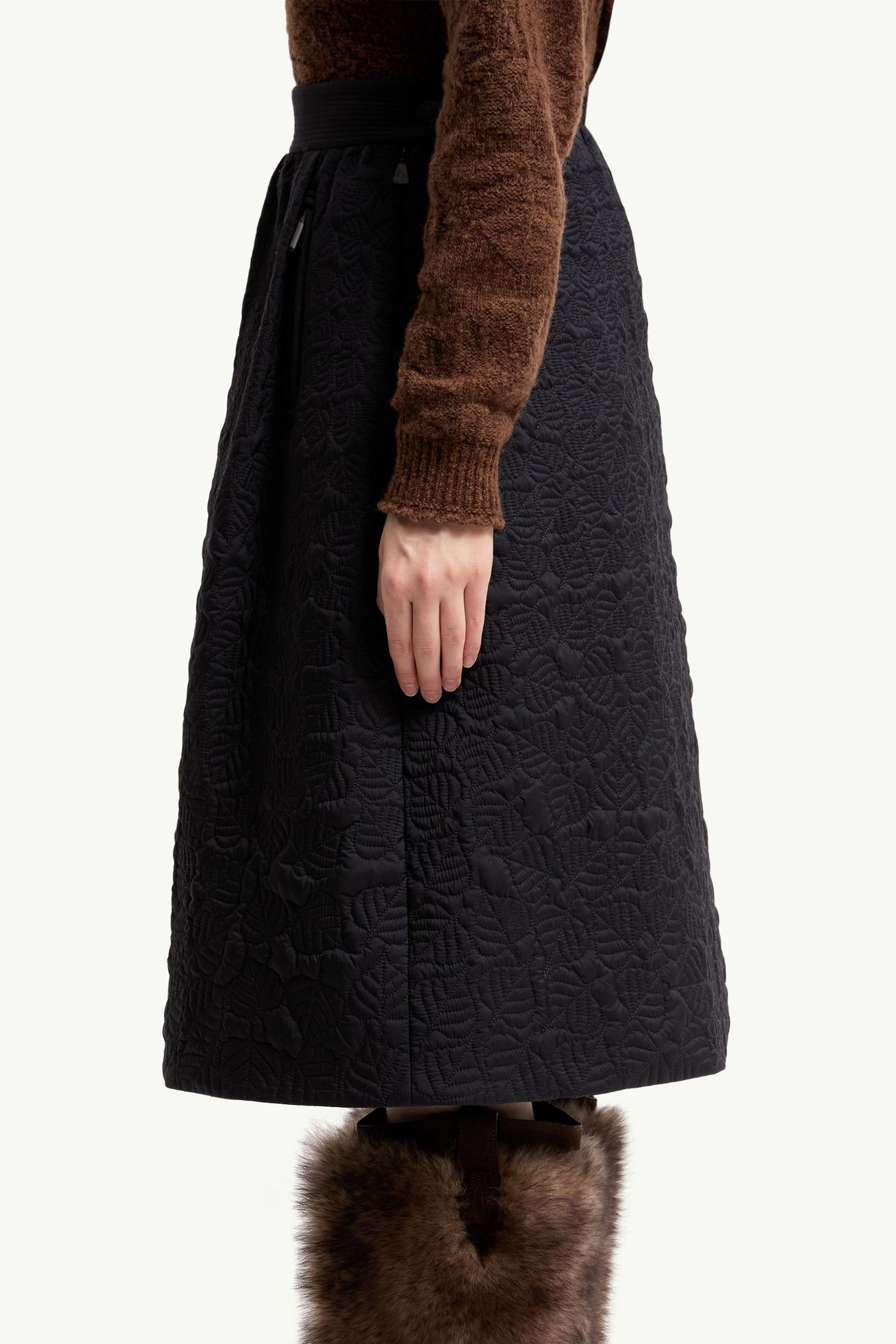 女士叶形绗缝加衬A字型半身裙 女士 深蓝色 Moncler 1