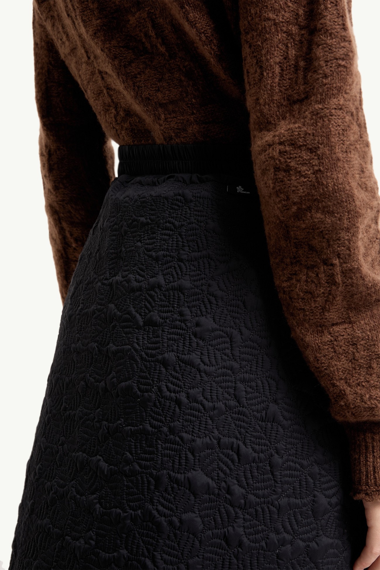 Leaf-Quilted Padded A-Line Skirt Women Dark Blue Moncler 5