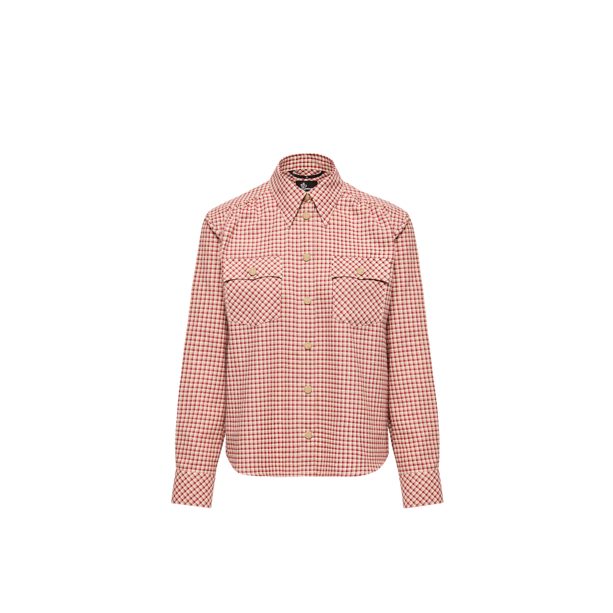 Moncler Camicia A Maniche Lunghe In Cotone A Quadri Donna da Rosa, Taglia: S