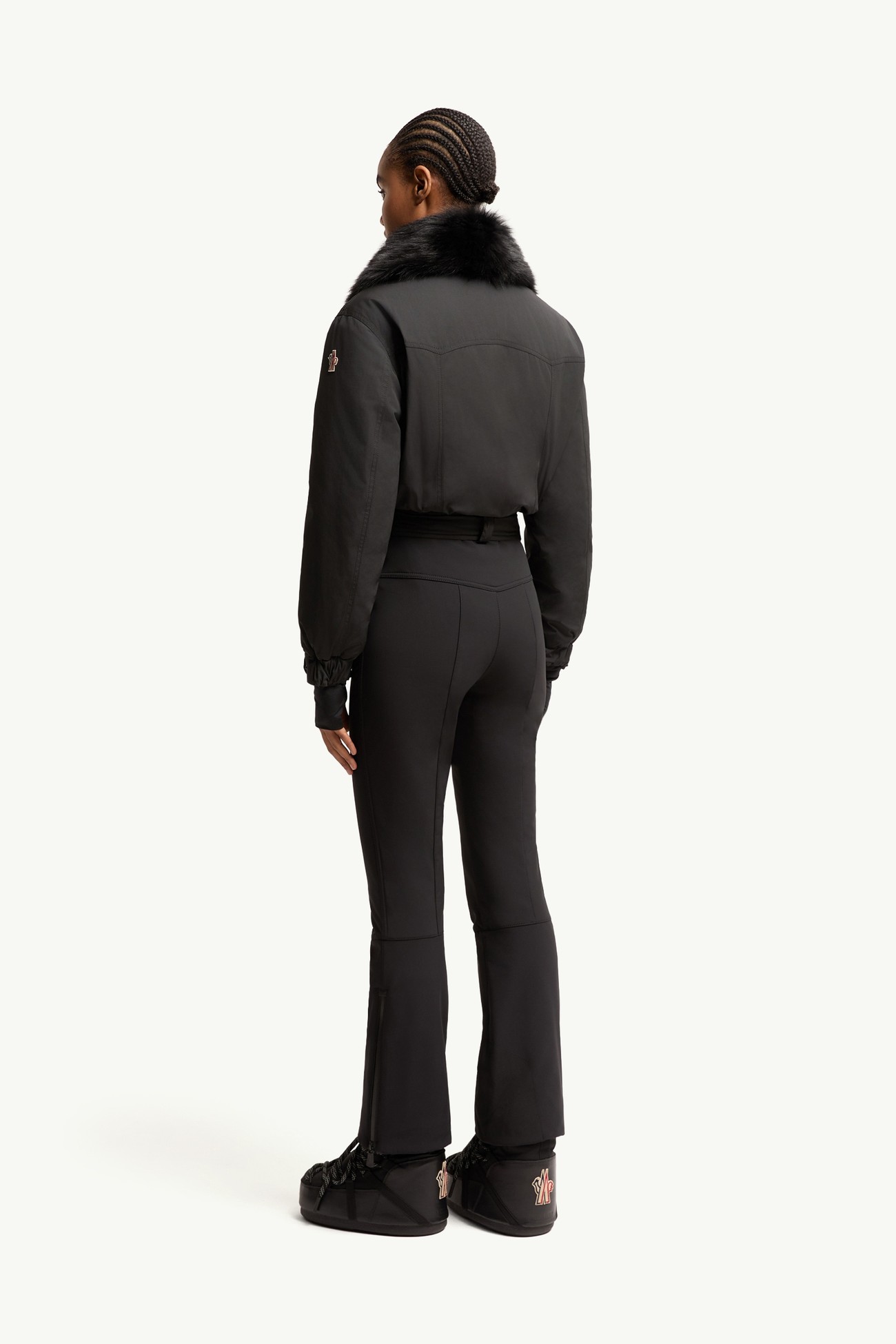 Isolierter Skianzug mit Shearling-Besatz Damen Schwarz Moncler 4
