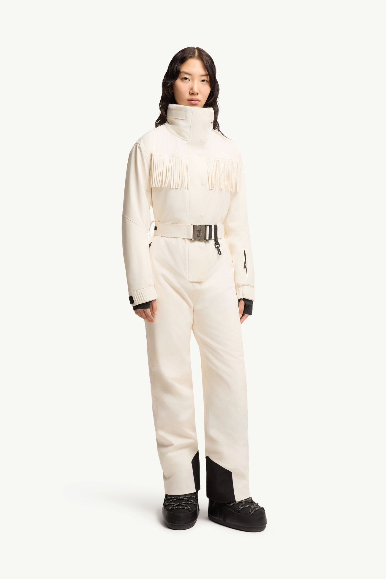 Mono de esquí con ribete con flecos Mujer Blanco Moncler 3