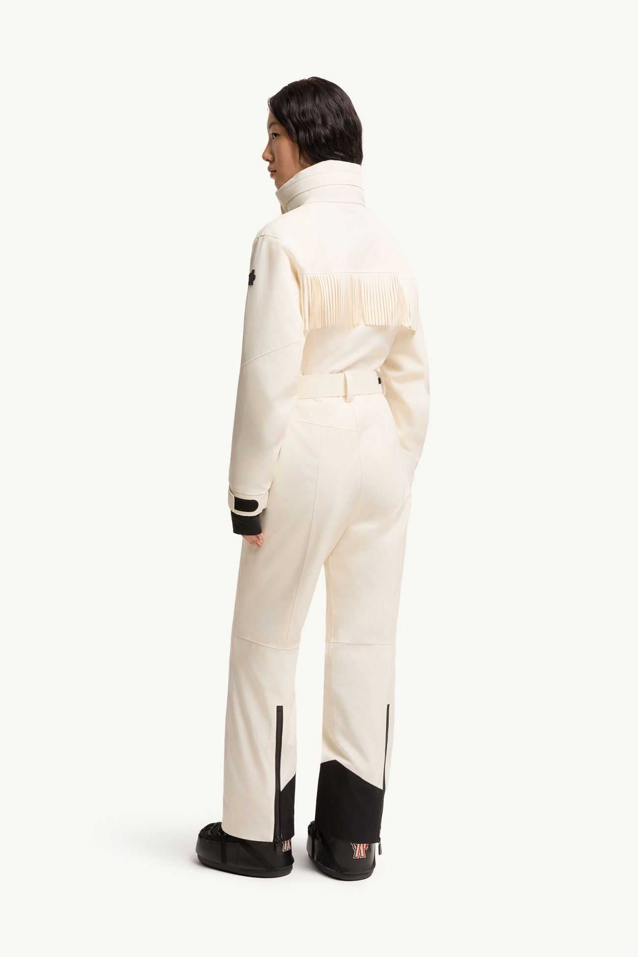 Combinaison de ski à bords frangés Femmes Blanc Moncler 4