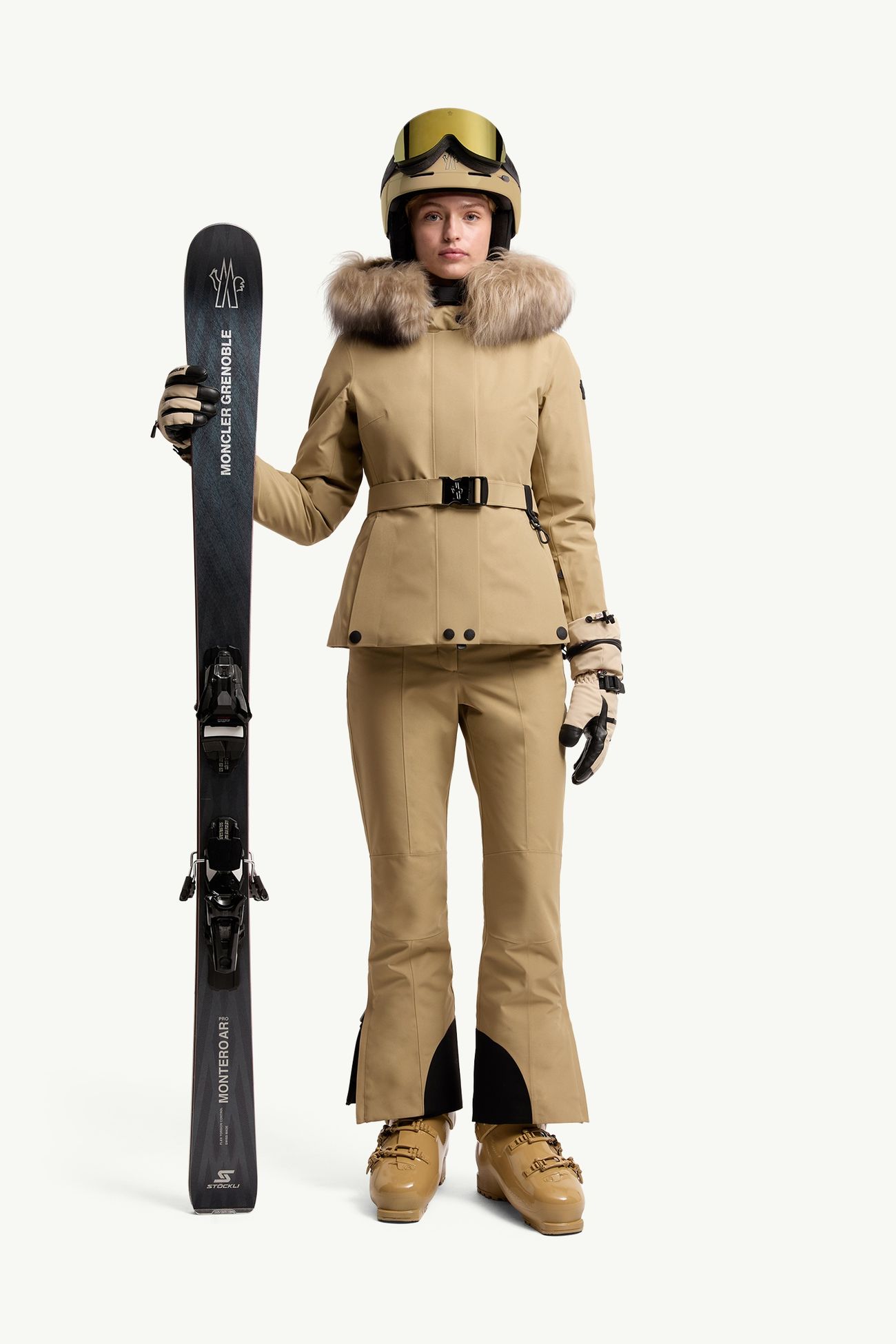 Pantalon de ski matelassé en GORE-TEX® Femmes Beige Moncler 0