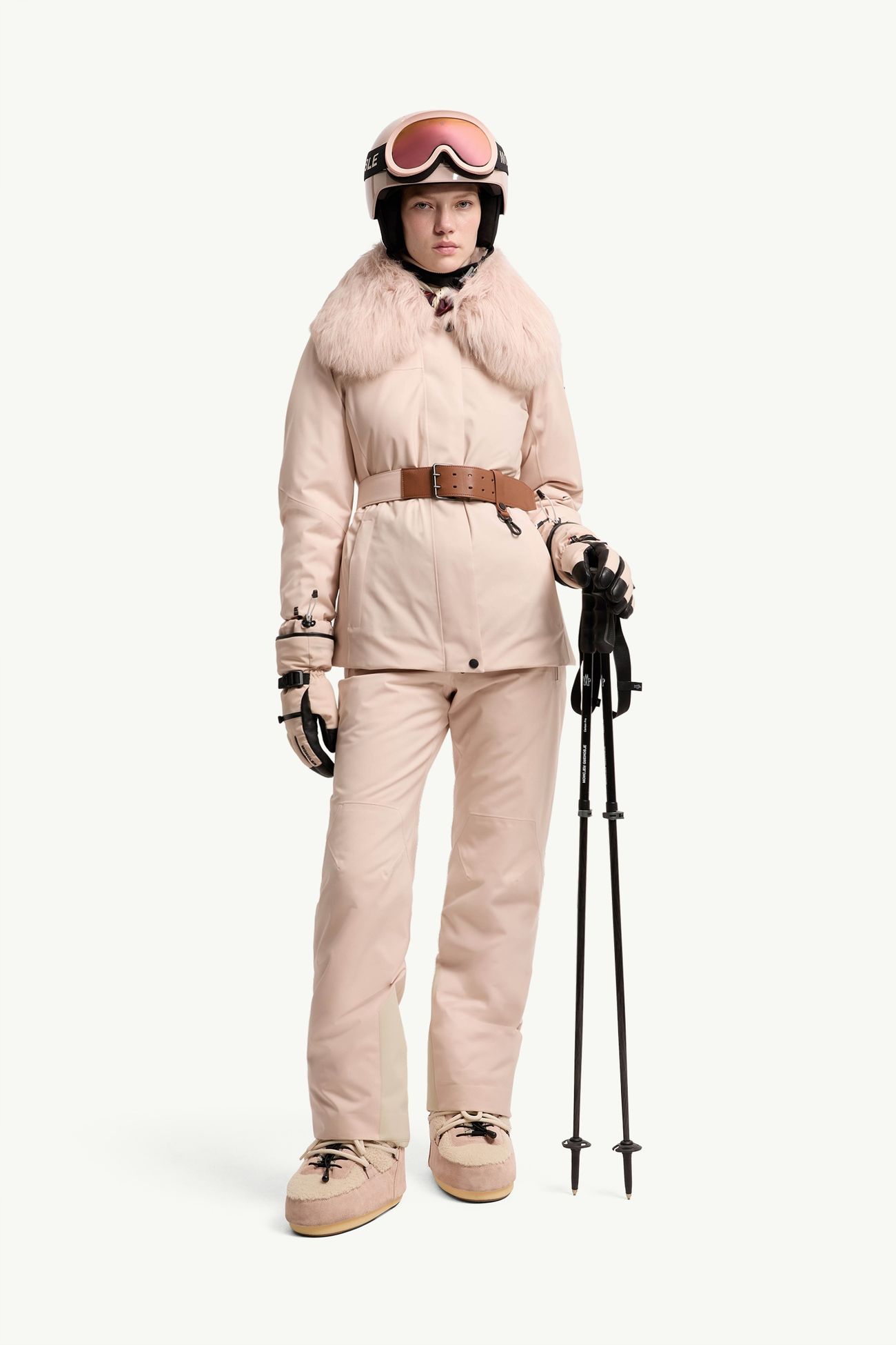 Insulated Ski Trousers Women Pink Moncler 0