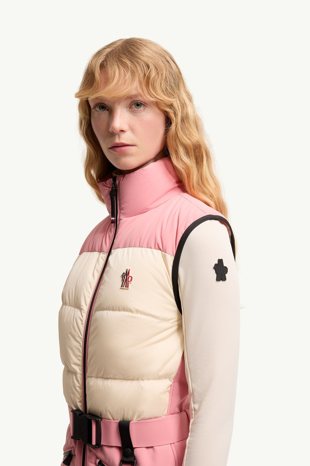 保暖滑雪服 女士 白色和粉紅色 Moncler 1