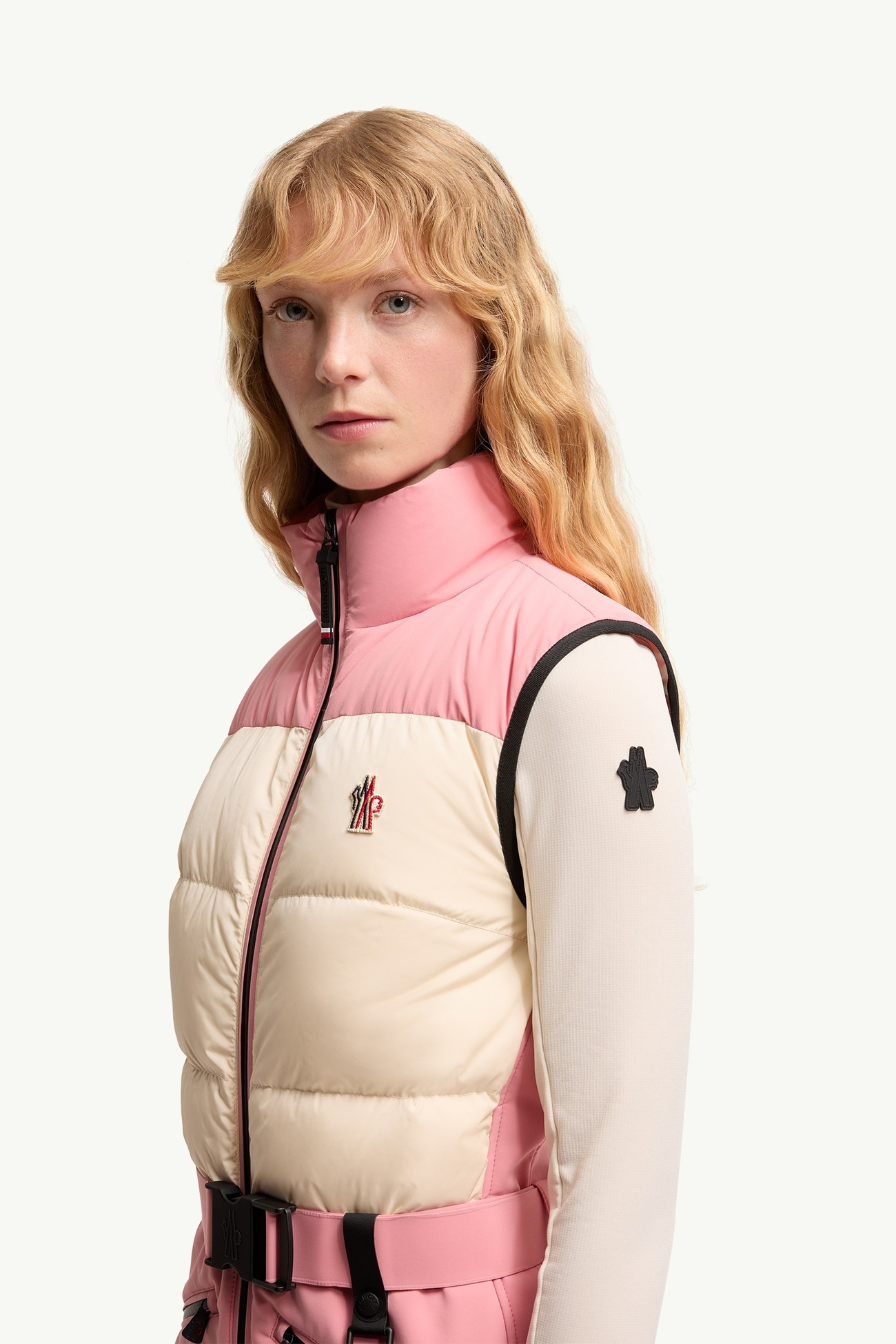 保暖滑雪服 女士 白色和粉紅色 Moncler 1
