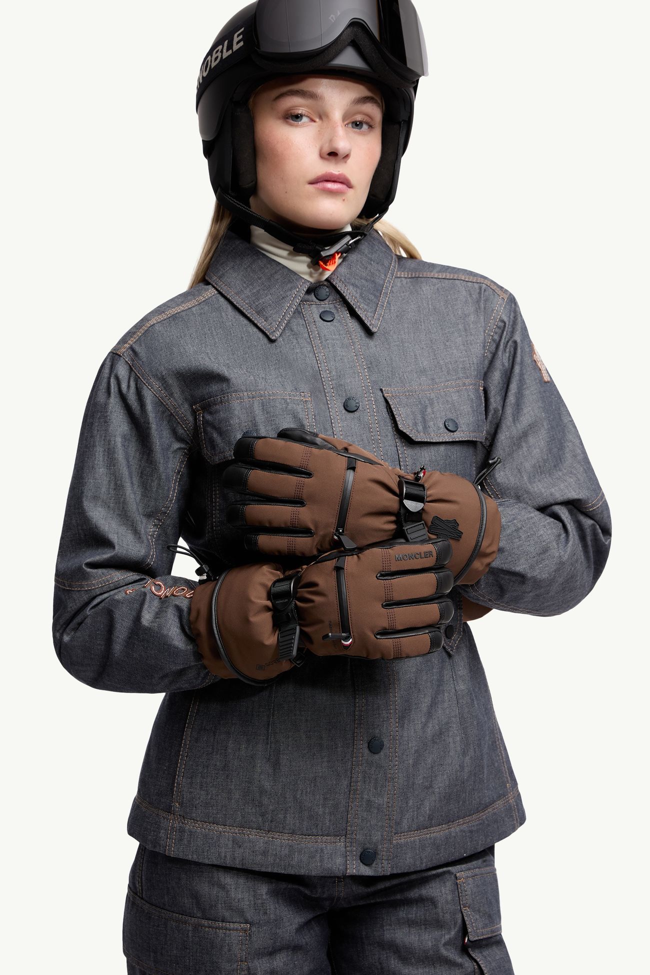 Gepolsterte Handschuhe Damen Braun Moncler 1