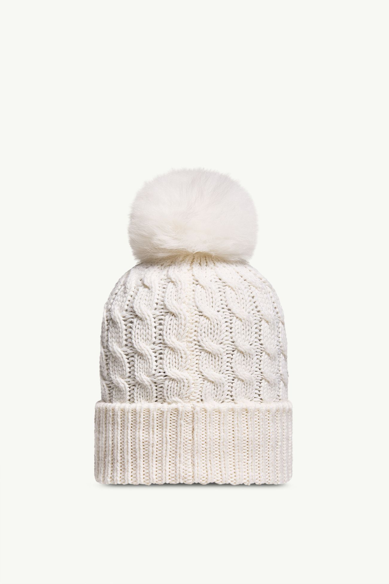 Bonnet en laine avec pompon Femmes Blanc Moncler 3