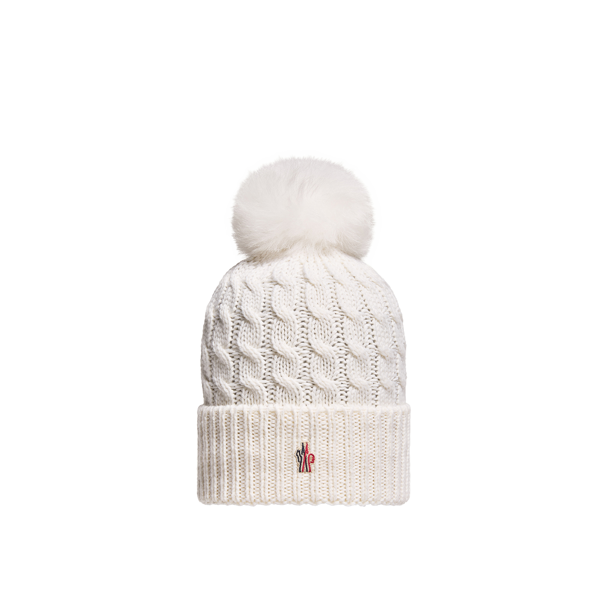 Grenoble    Wool Beanie With Pom Pom for Women in White, Moncler - Image 1
