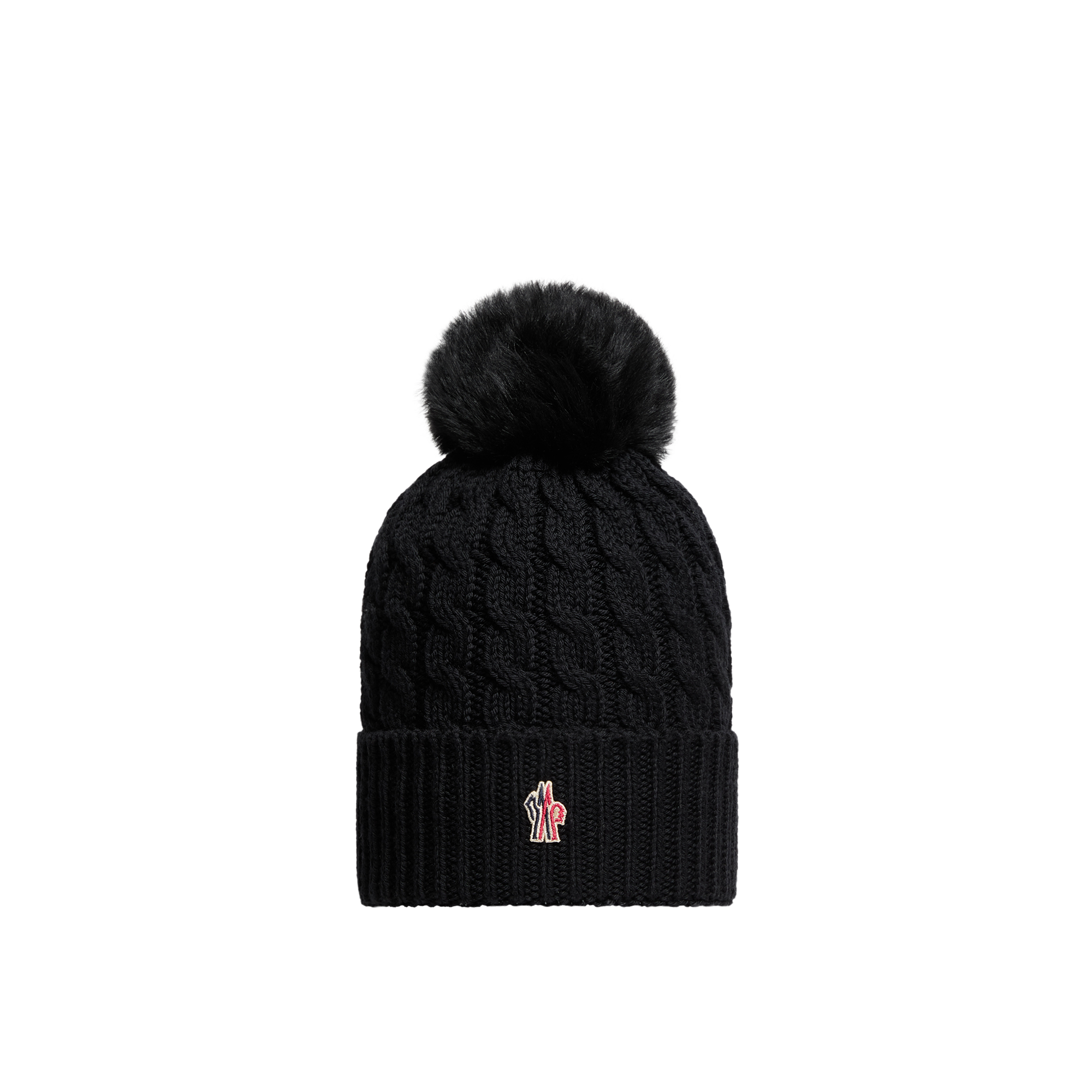 Grenoble    Wool Beanie With Pom Pom for Women in Black, Size: One Size, Moncler