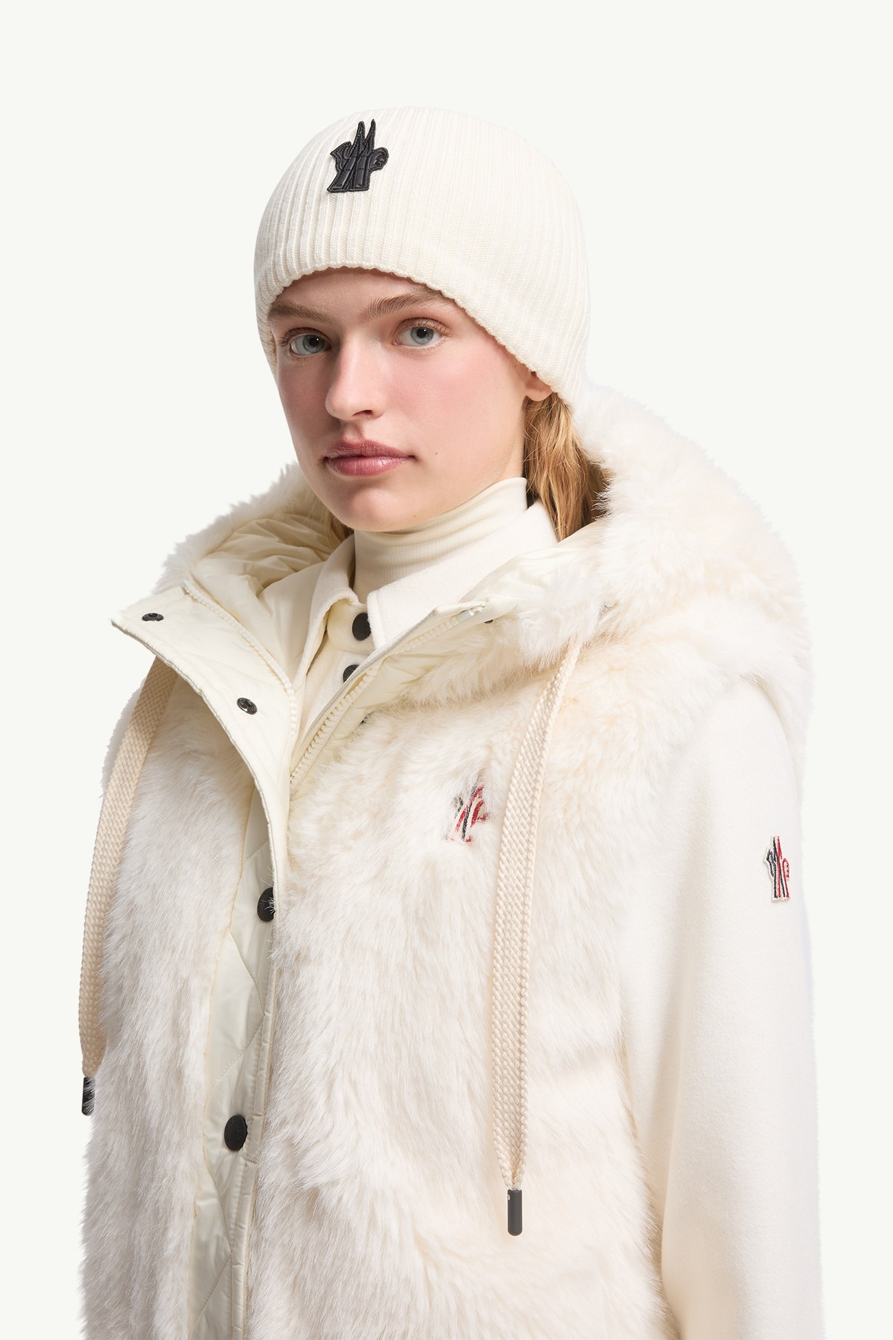 Fascia per capelli in lana Donna Bianco Moncler 1