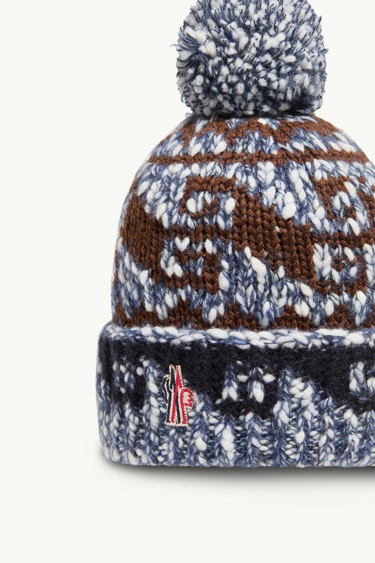 Gorro de mezcla de lana y alpaca con pompón Mujer Azul Claro & Marrón Moncler 2