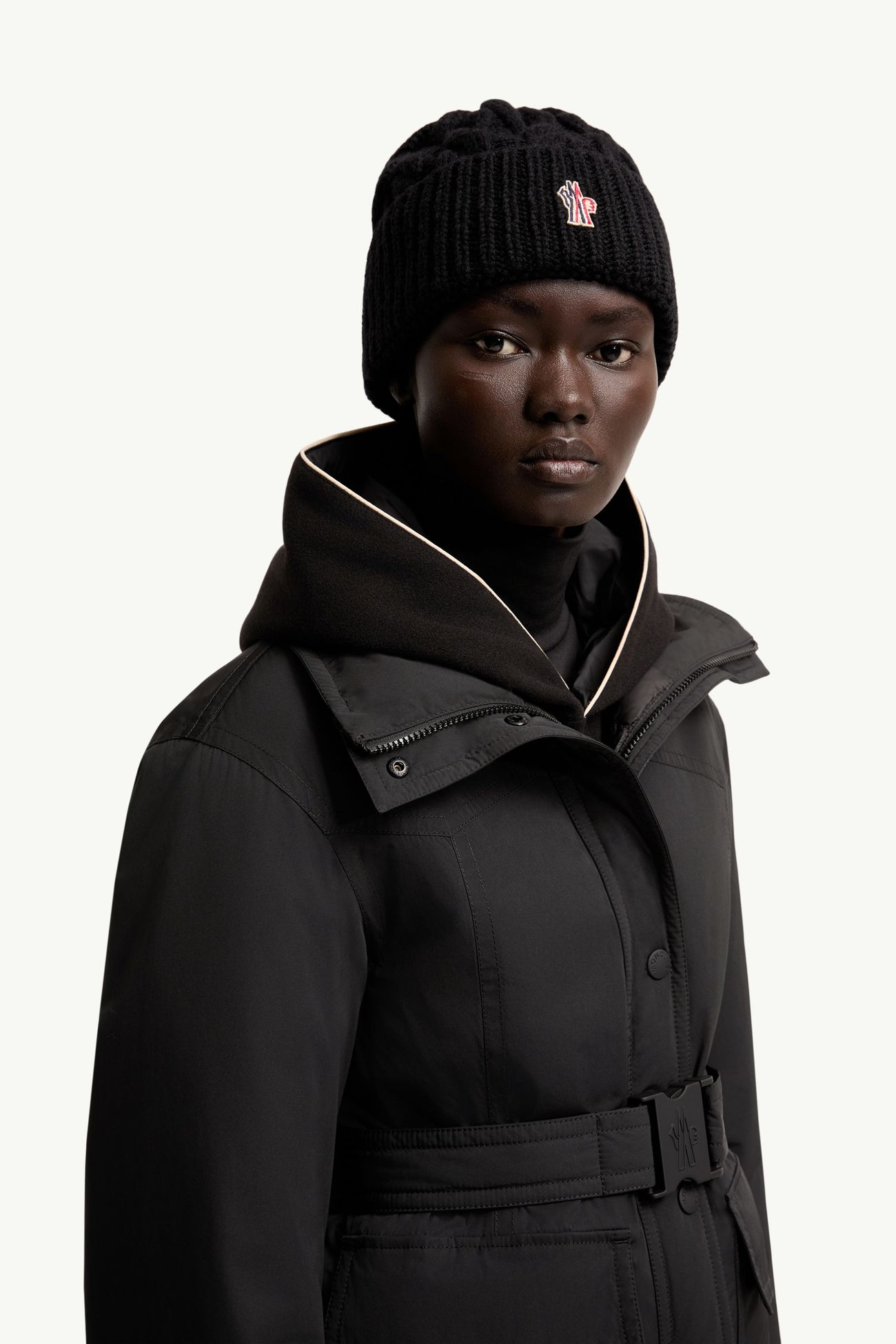 Cappello in misto lana con lavorazione a treccia Donna Nero Moncler 1