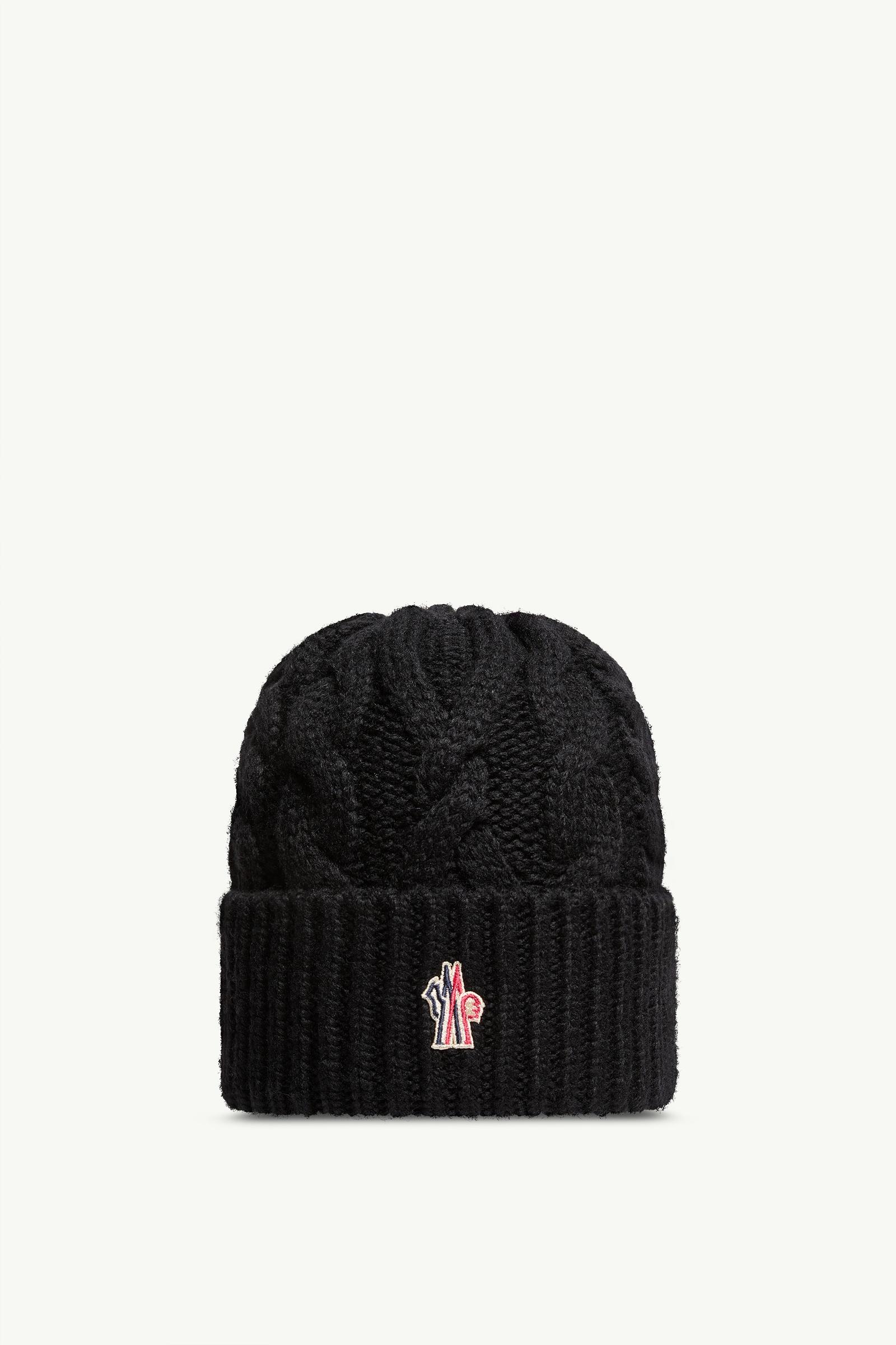 Cappello in misto lana con lavorazione a treccia Donna Nero Moncler, 1 of 0