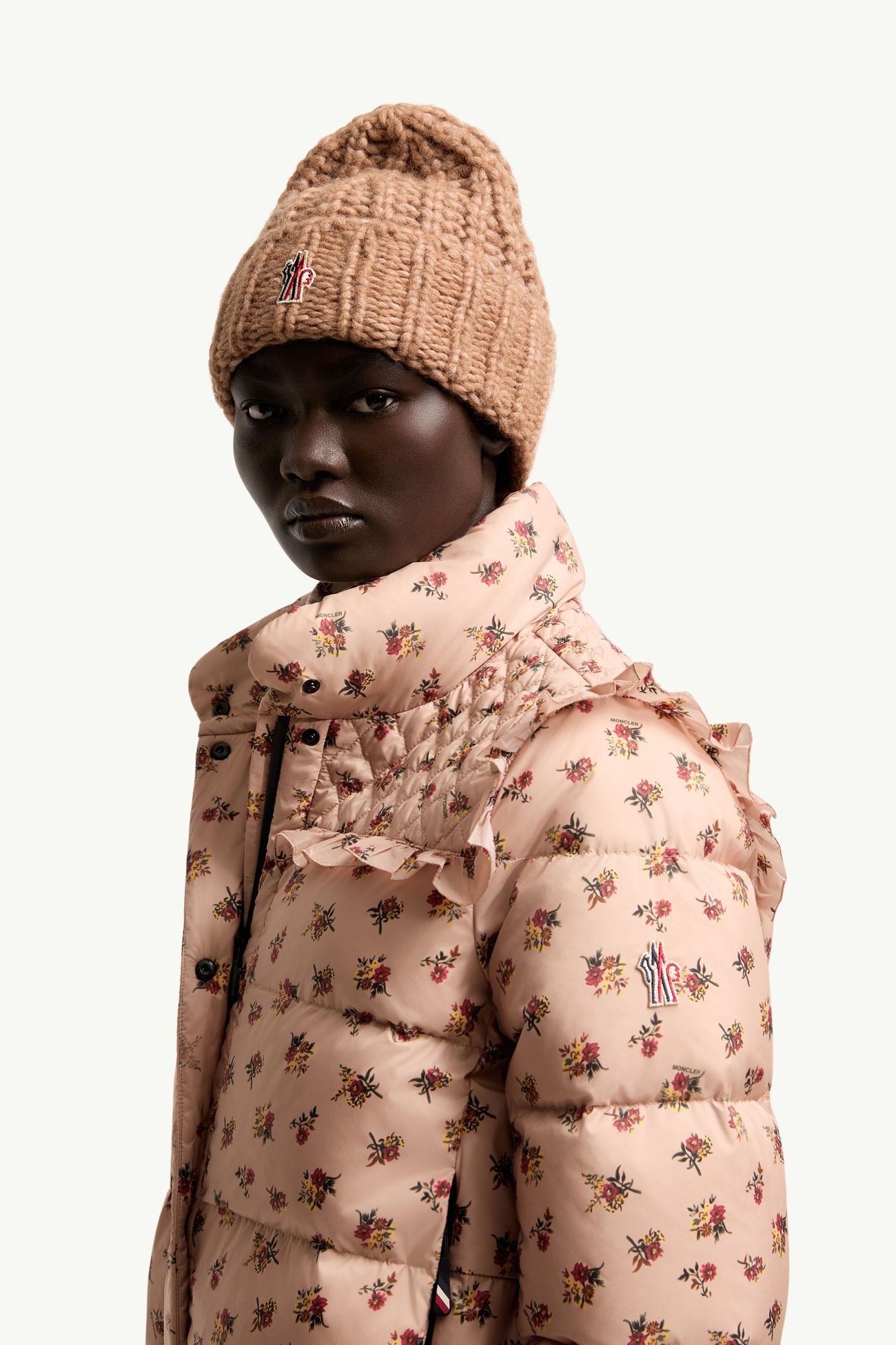 女士羊驼毛混纺罗纹针织便帽 女士 驼米色 Moncler 1