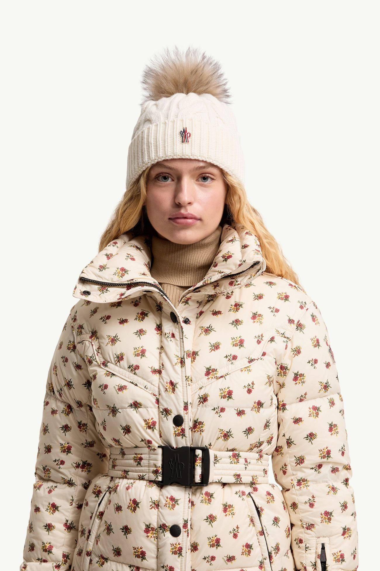 女士羊毛和山羊绒绒球便帽 女士 白色 Moncler 1
