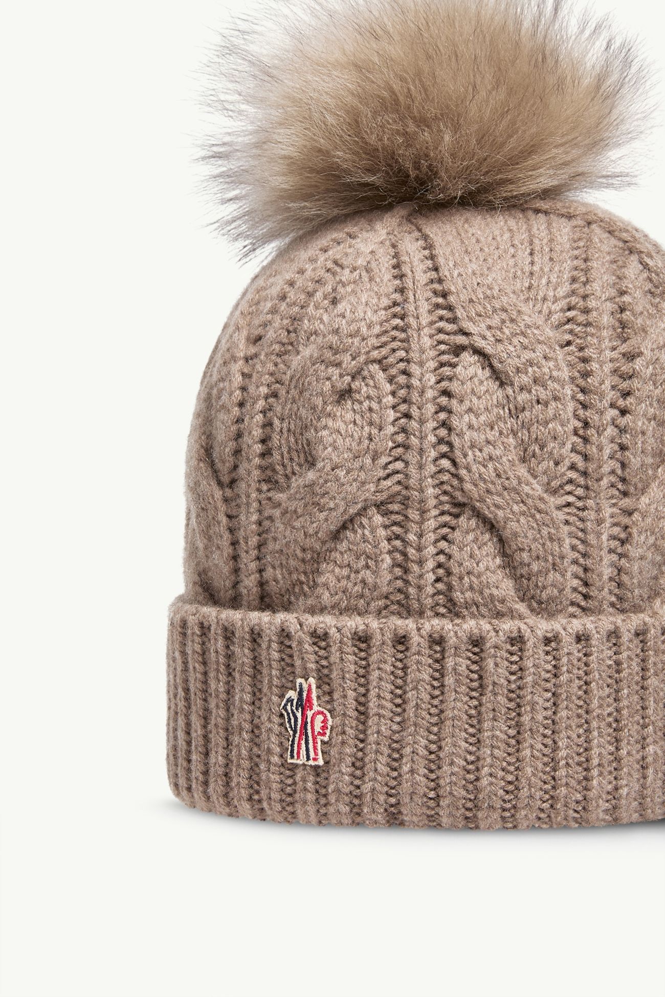 Berretto in misto lana con pompon Donna Marrone Chiaro Moncler 2