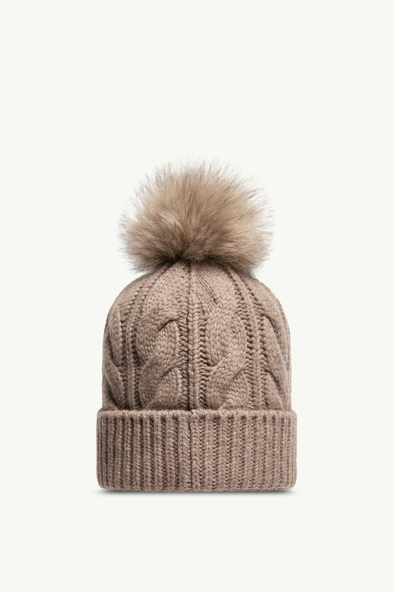 Berretto in misto lana con pompon Donna Marrone Chiaro Moncler 3