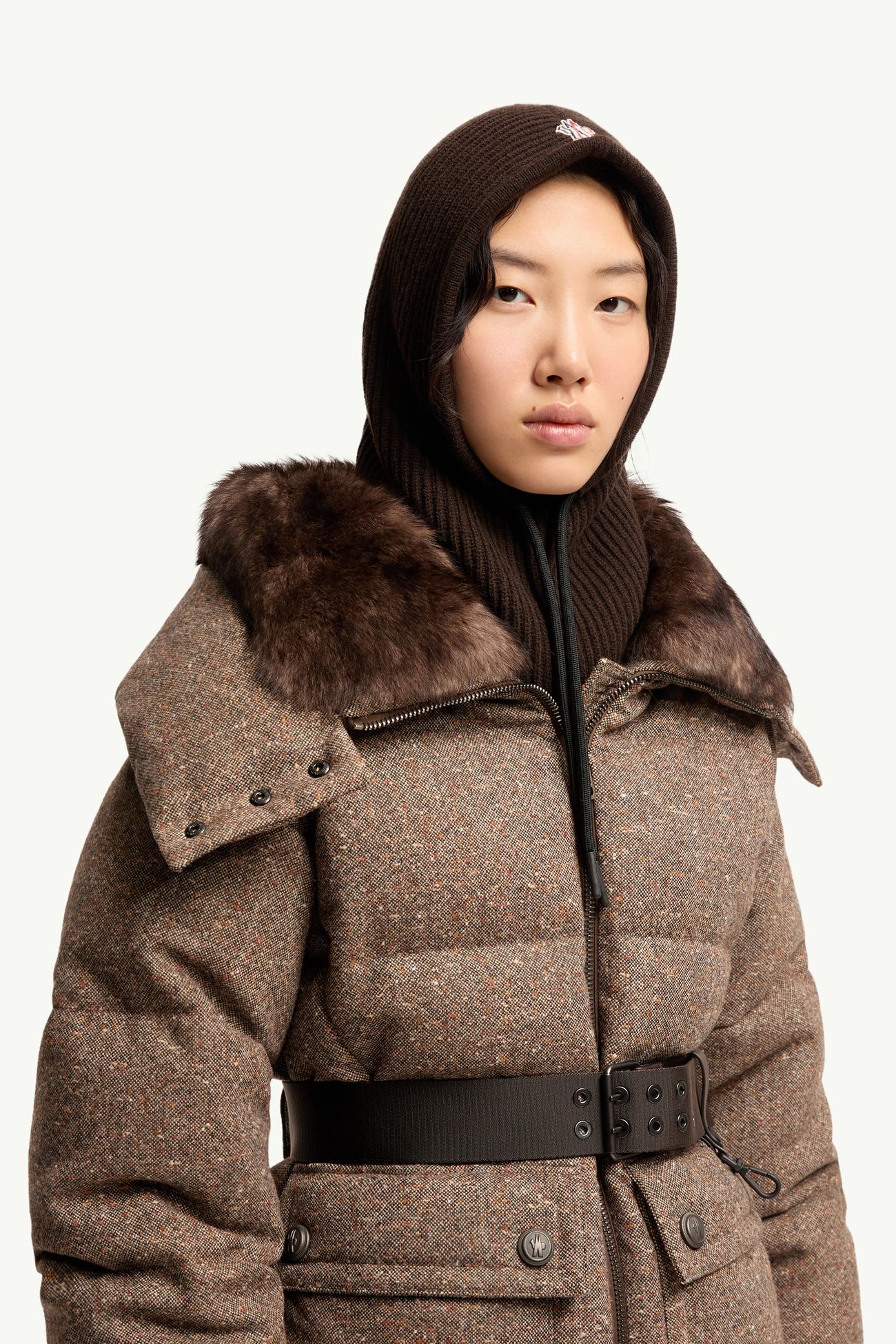 女士羊毛和山羊绒巴拉克拉法帽 女士 棕色 Moncler 1