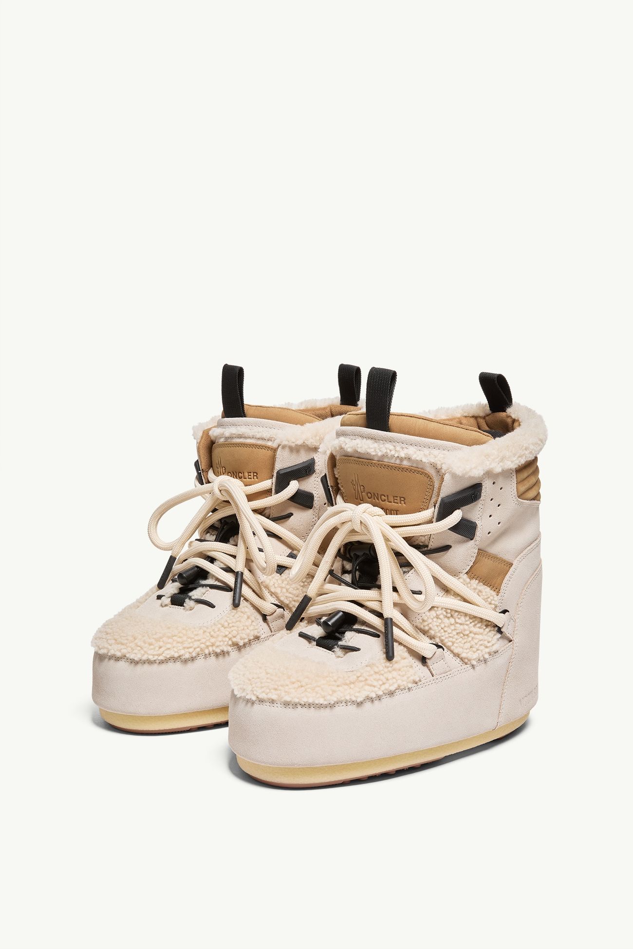 Moon Boot x Moncler Grenoble Icon Low夾層雪靴 女士 淺米色 Moncler 3