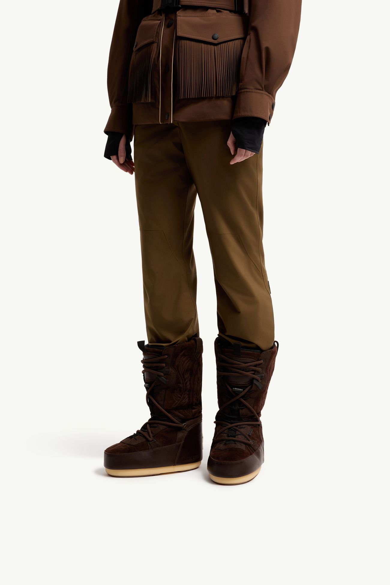Moon Boot x Moncler Grenoble Iconic High Rodeo Snow Boots Women Brown Moncler 1