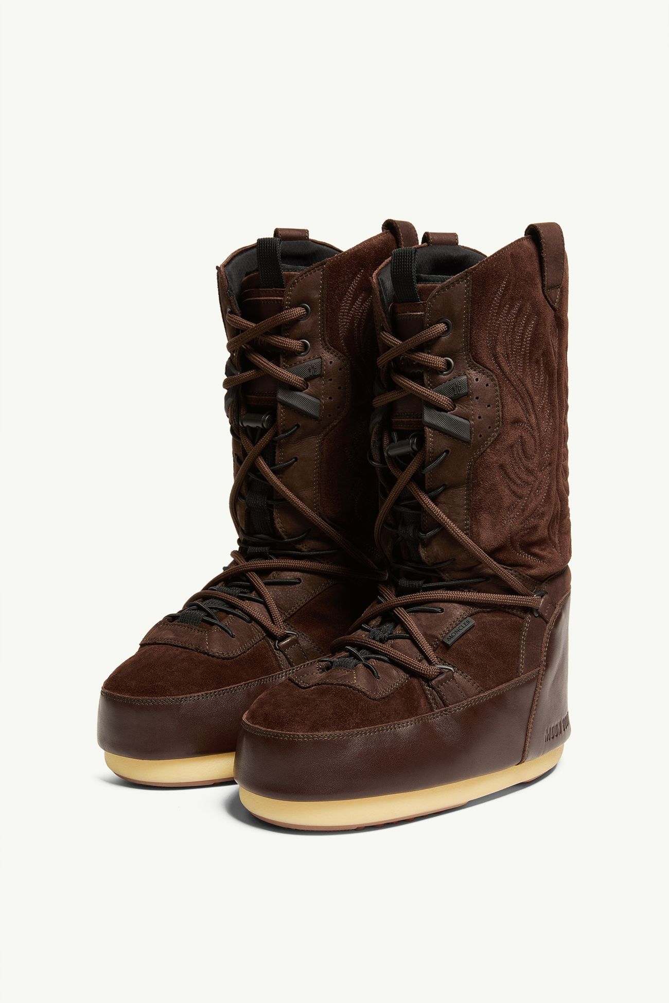 Moon Boot x Moncler Grenoble Iconic High Rodeo Snow Boots Women Brown Moncler 3