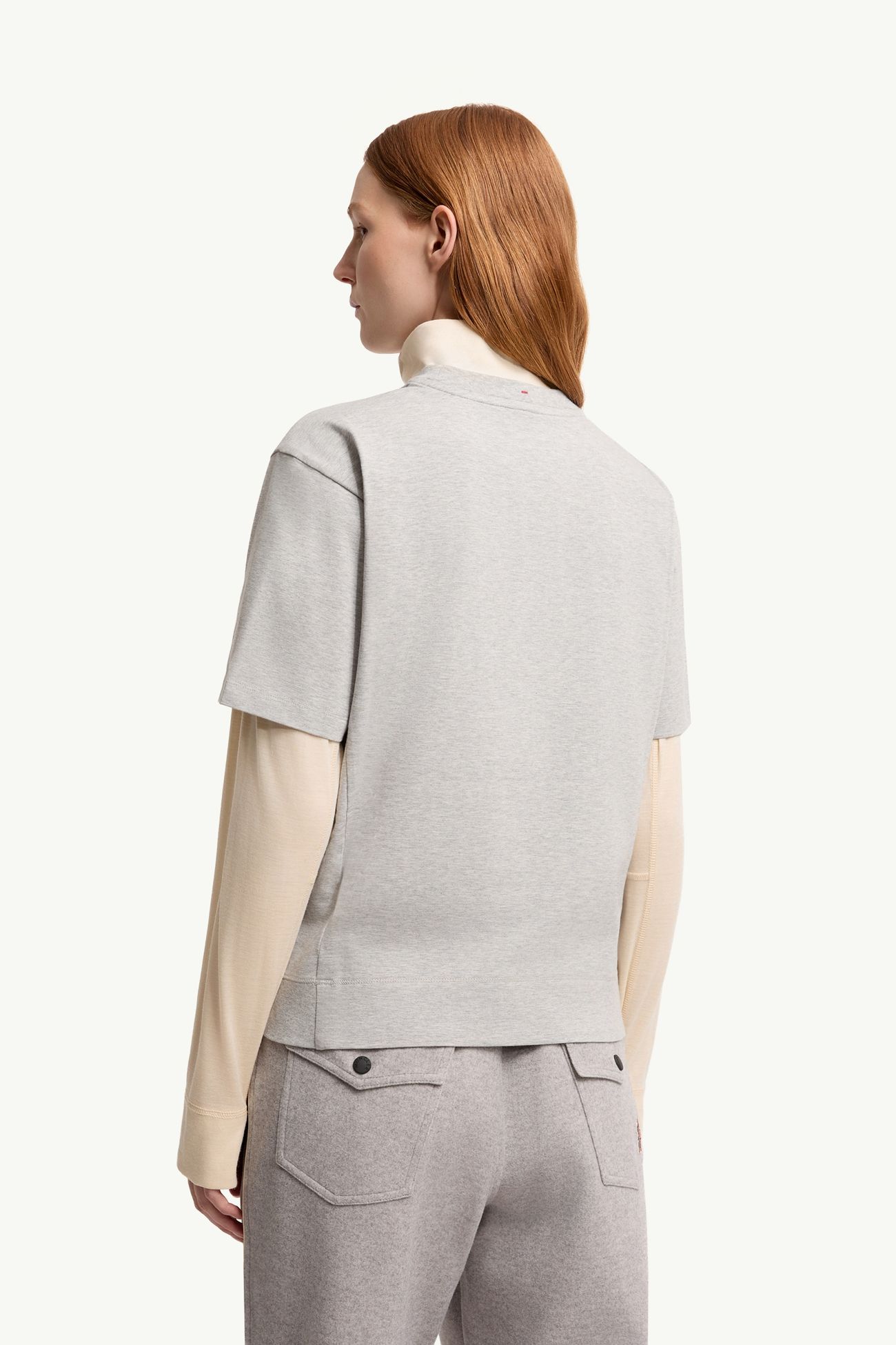 Logo Patch Cotton Blend T-Shirt (Three Pack) Women White & Black & Gray Moncler 4