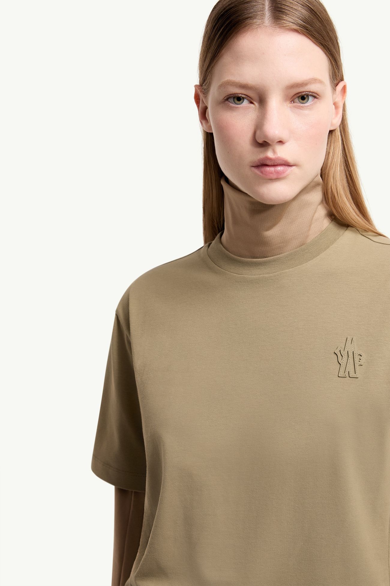 T-Shirt aus Baumwollmischung mit Logoaufnäher (3er-Pack) Damen Weiss & Pink & Grün Moncler 5