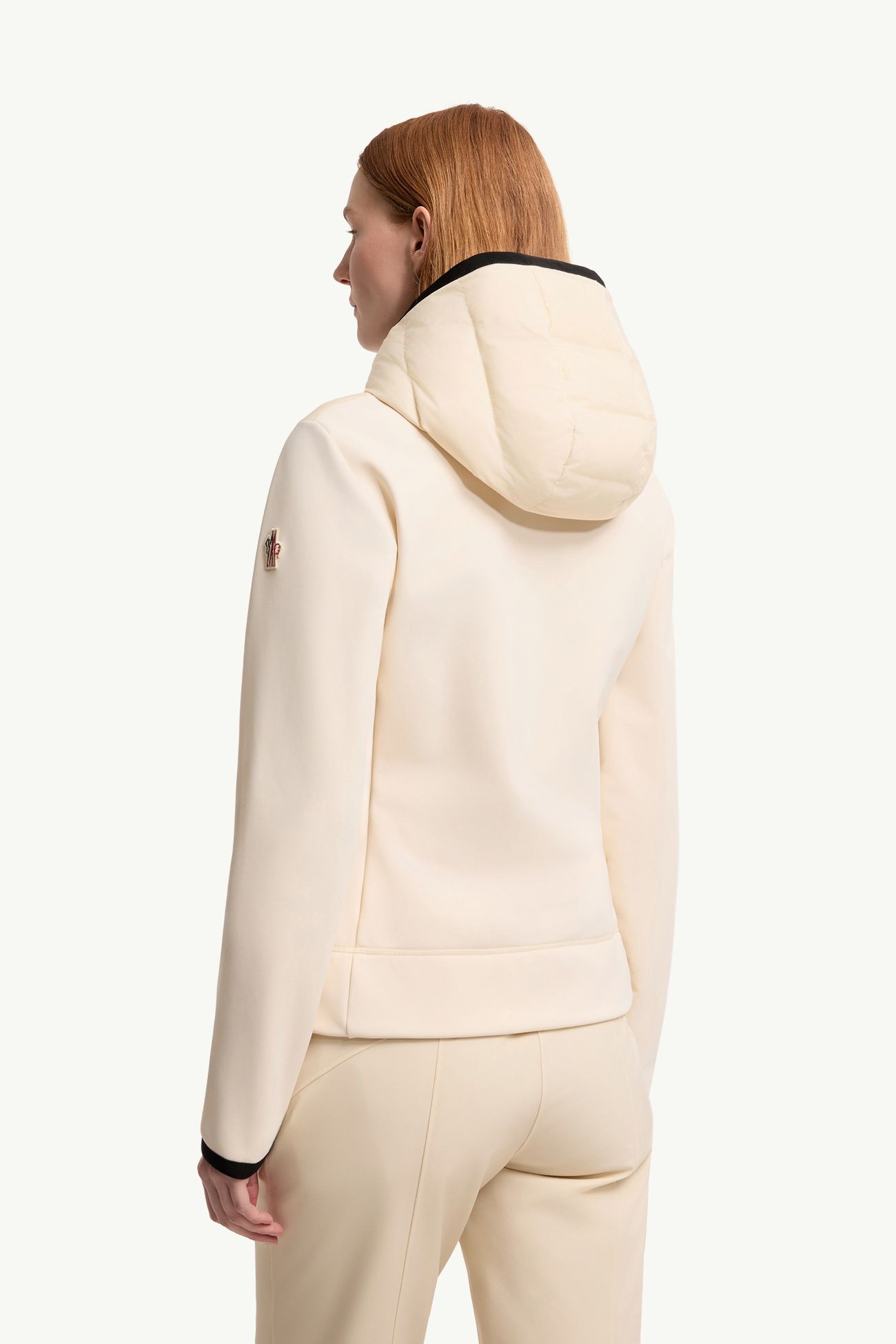 Felpa imbottita con cappuccio e zip Donna Bianco Avorio Moncler 4