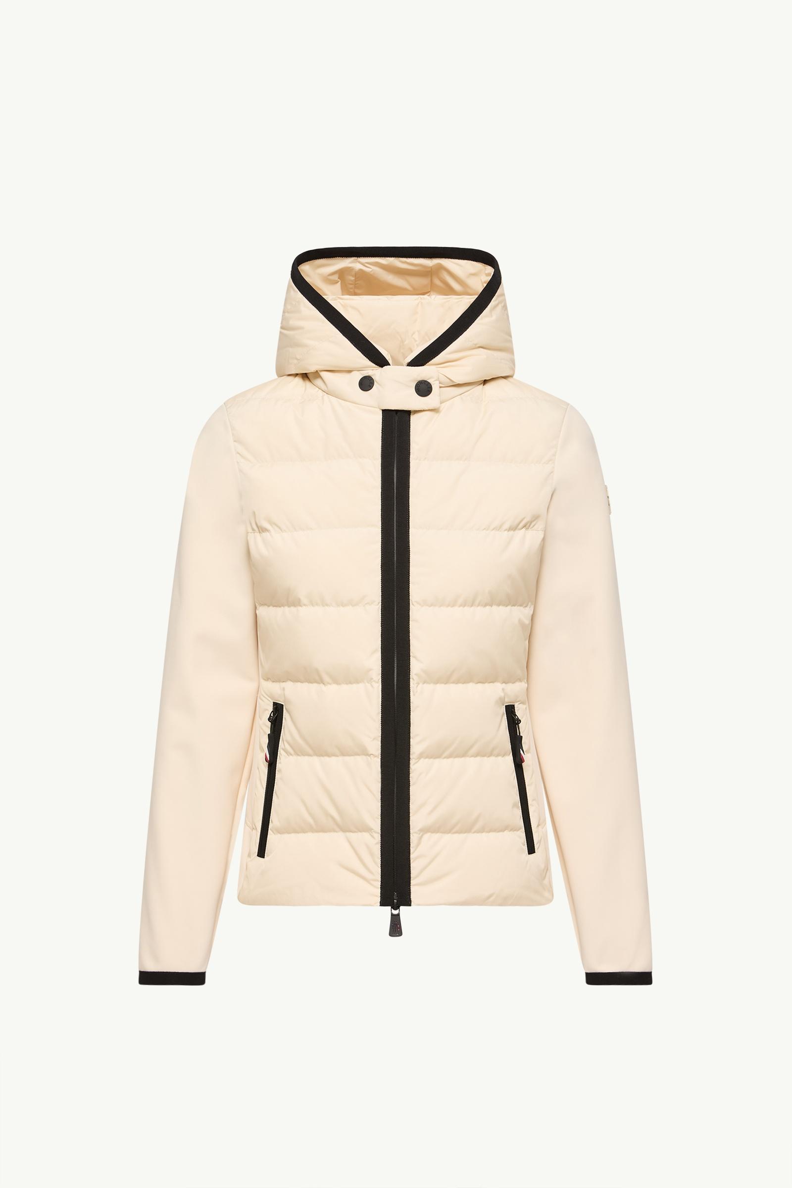 Felpa imbottita con cappuccio e zip Donna Bianco Avorio Moncler, 1 of 0