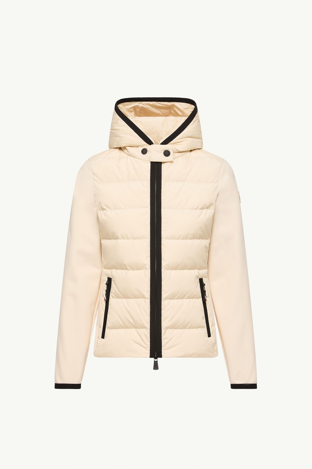 Felpa imbottita con cappuccio e zip Donna Bianco Avorio Moncler 2