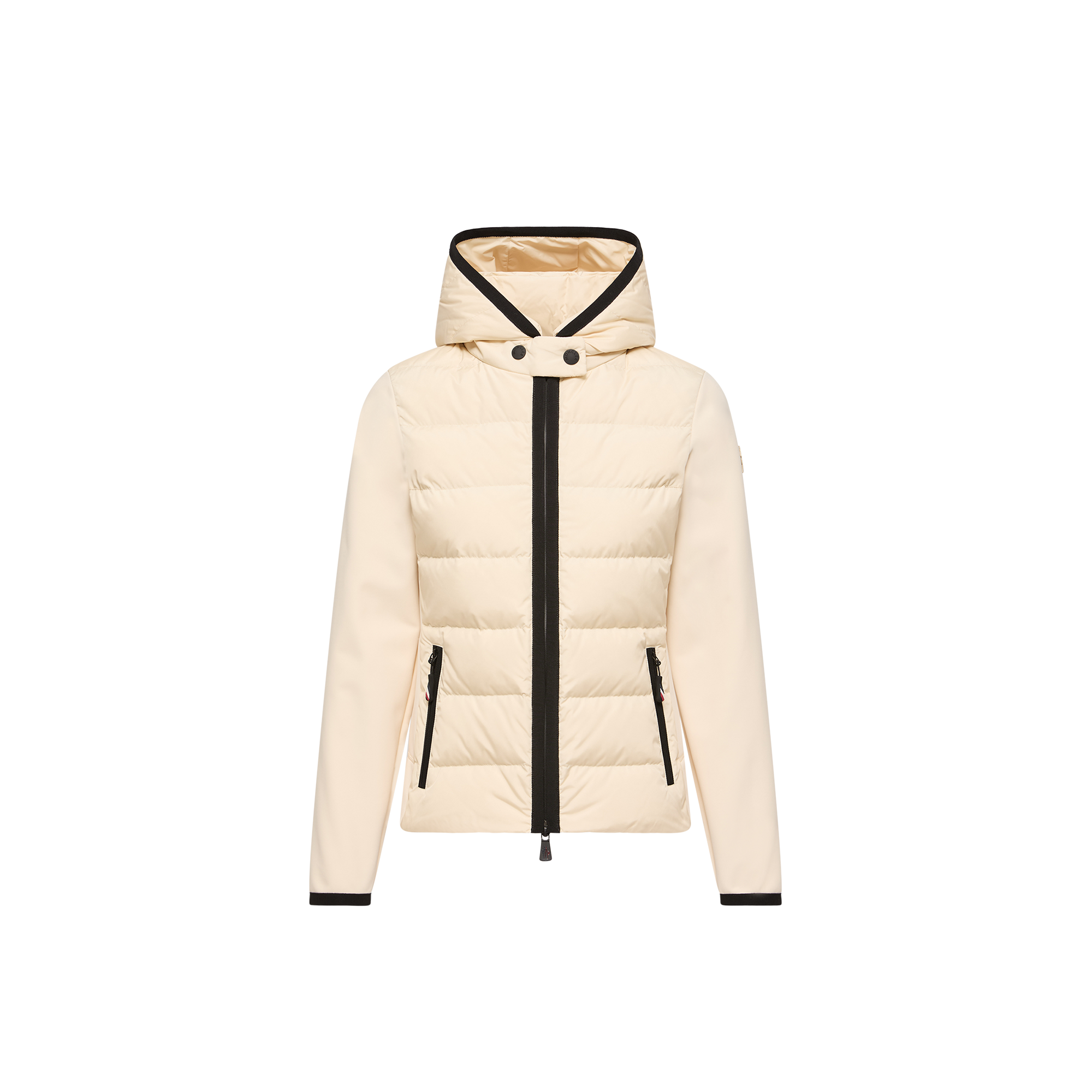 Moncler Felpa Imbottita Con Cappuccio E Zip Donna da Bianco, Taglia: M