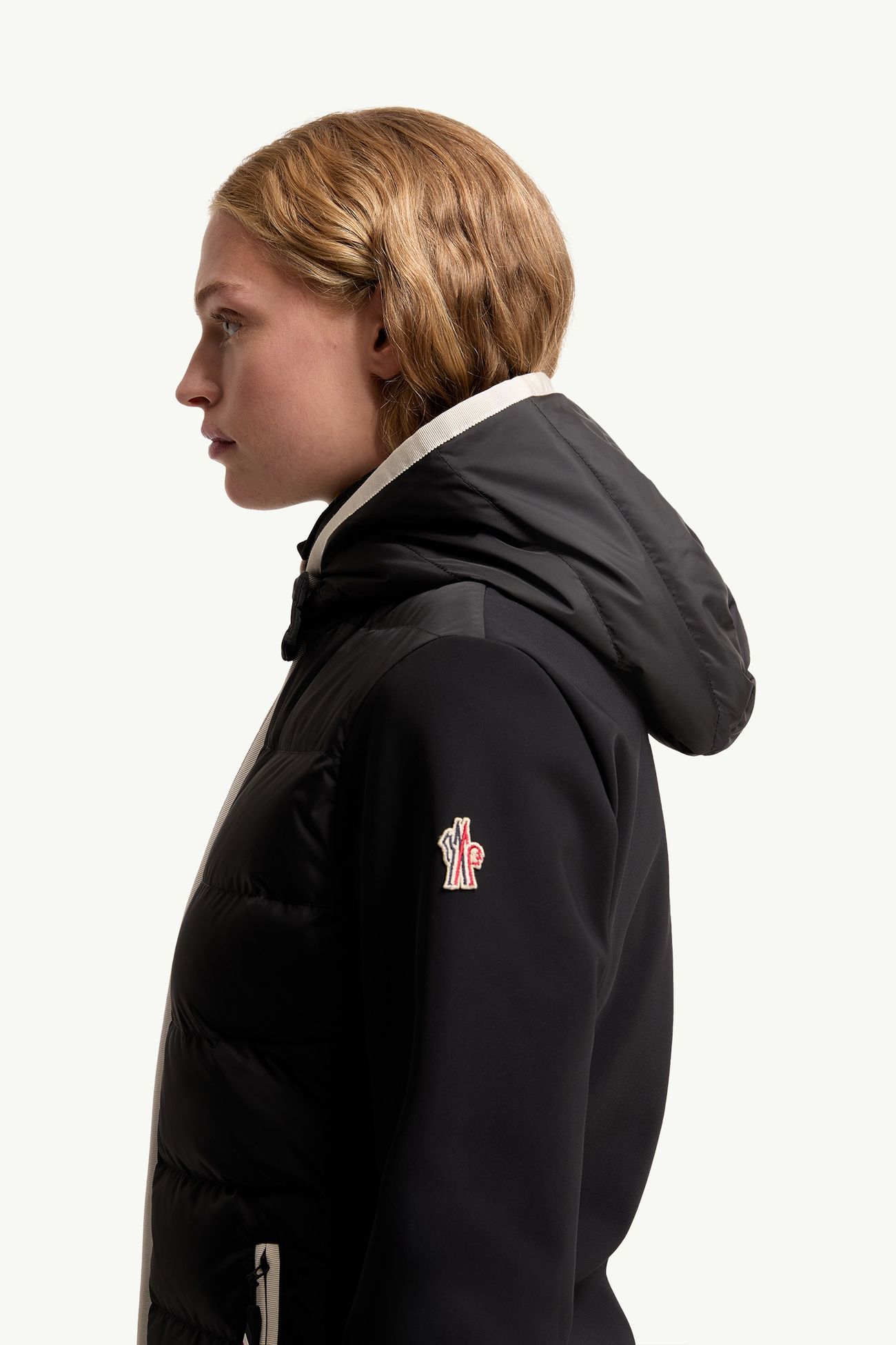 夾層拉鏈連帽衫 女士 黑色 Moncler 1
