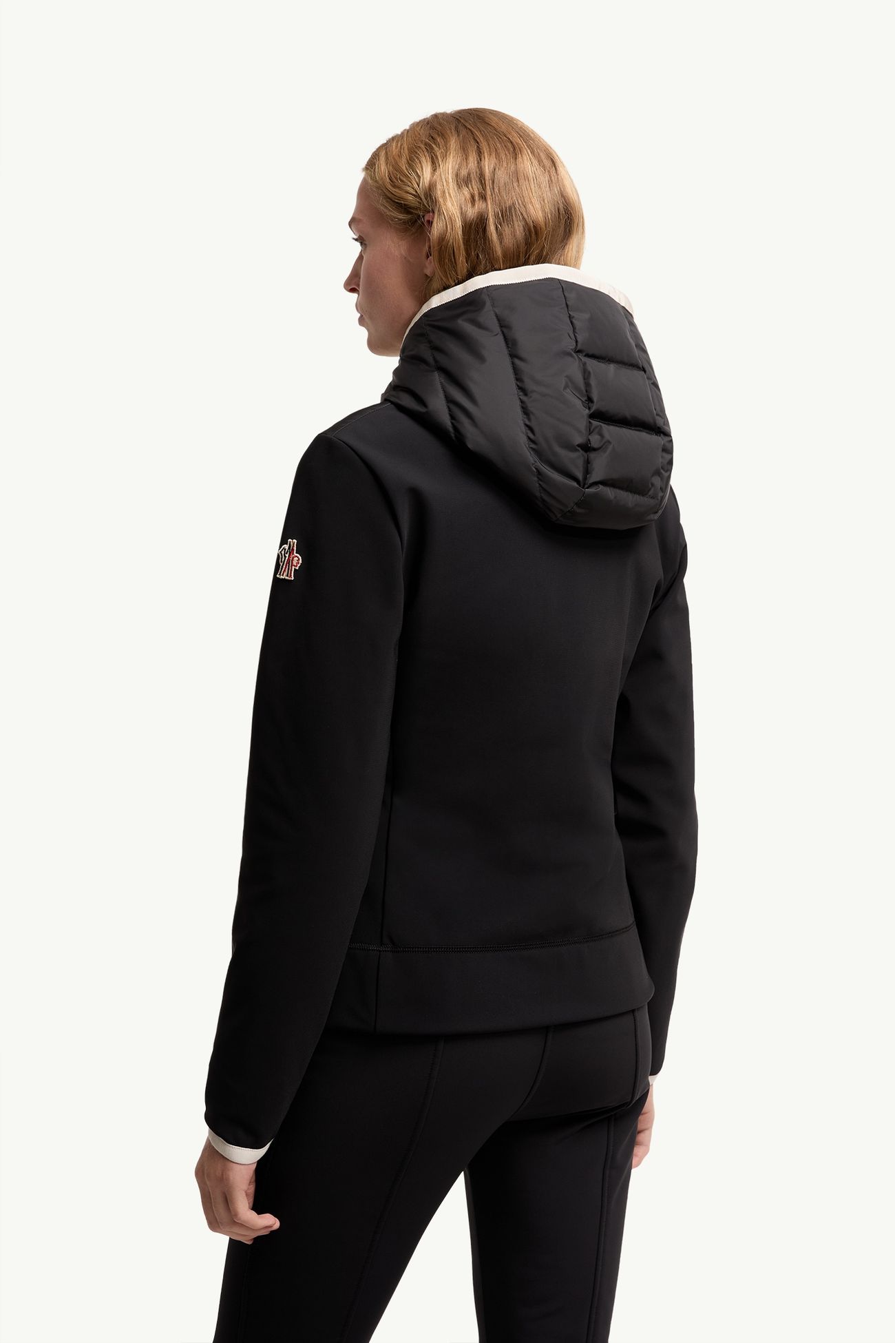 夾層拉鏈連帽衫 女士 黑色 Moncler 4