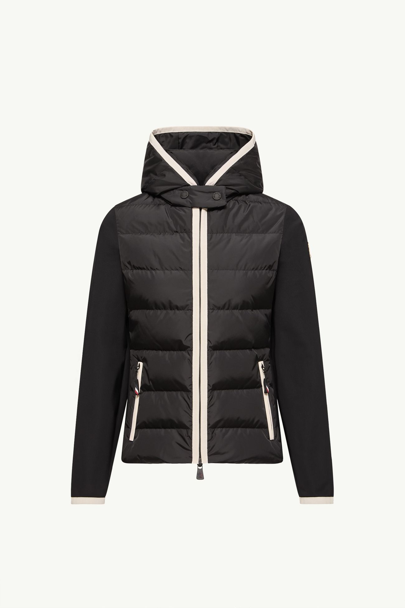 Felpa imbottita con cappuccio e zip Donna Nero Moncler 2