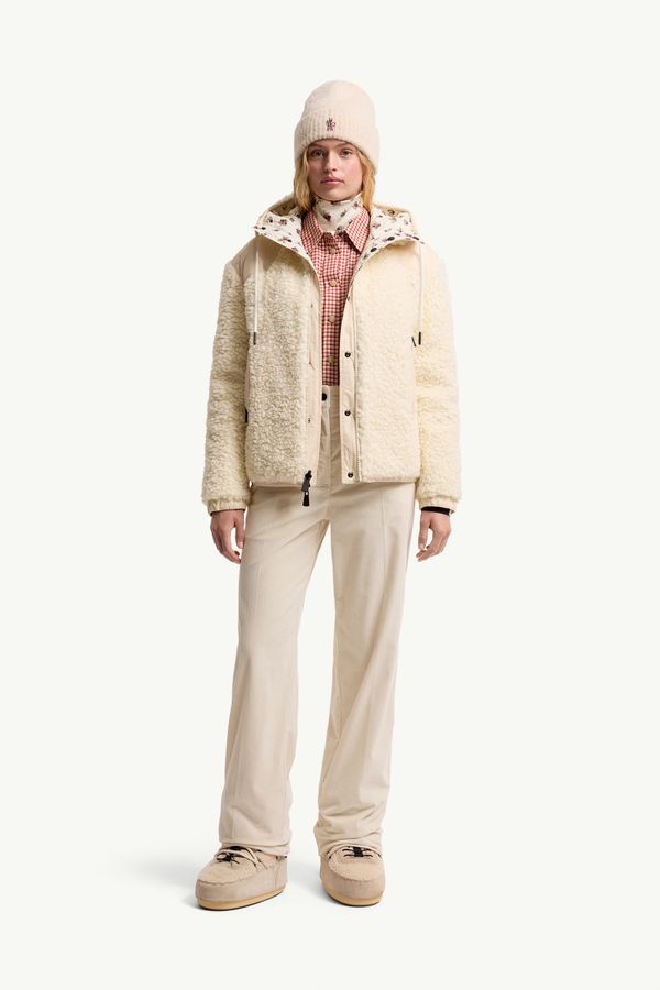 Sudadera con capucha efecto peluche acolchado reversible Mujer Blanco Marfil Moncler 0