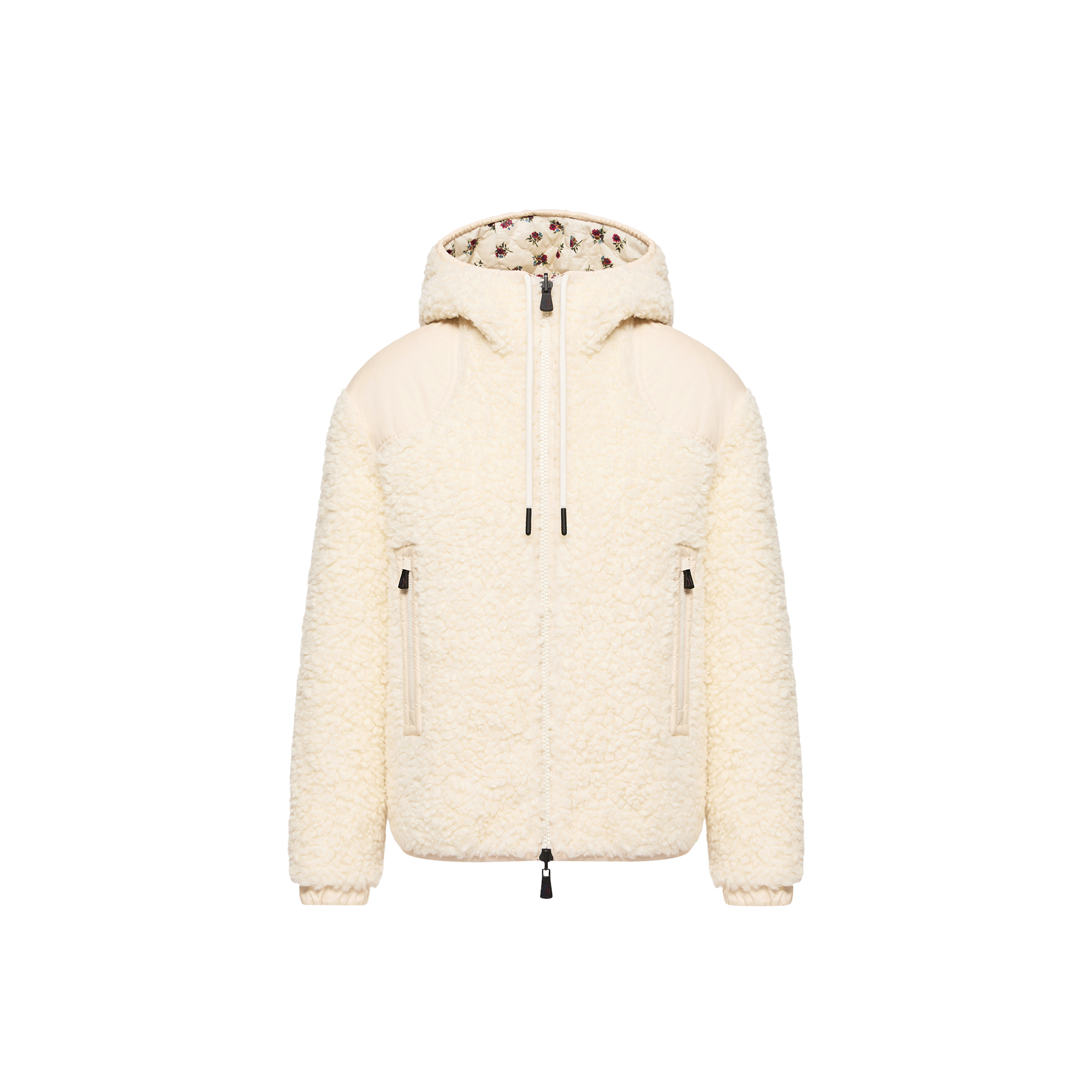 Moncler Felpa In Teddy Reversibile Imbottita Con Cappuccio E Zip Donna da Bianco, Taglia: M