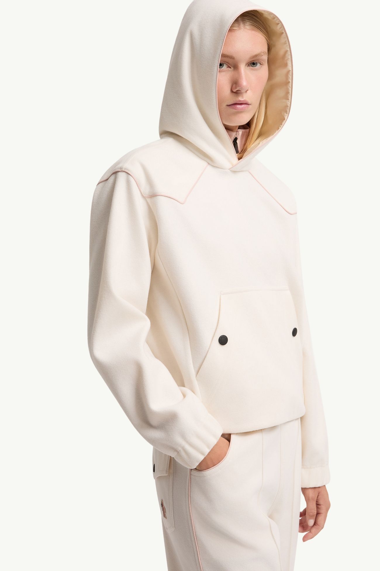 Sudadera con capucha de interlock Mujer Blanco Moncler 5