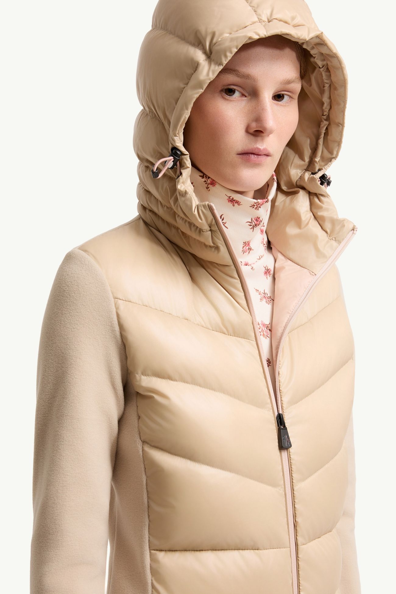 Cardigan zippé matelassé Femmes Beige Clair Moncler 5
