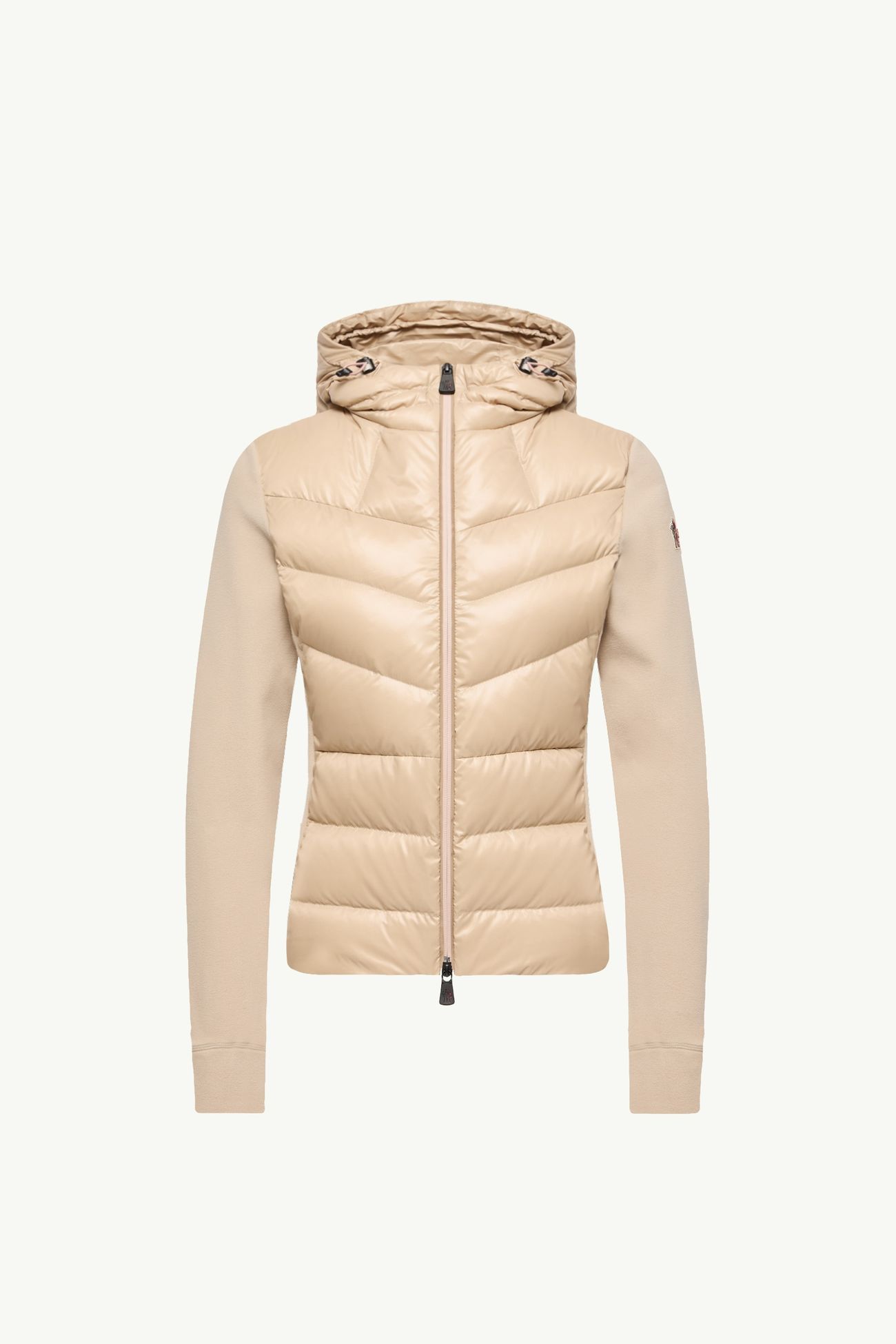 Padded Zip-Up Hoodie Women Light Beige Moncler 2